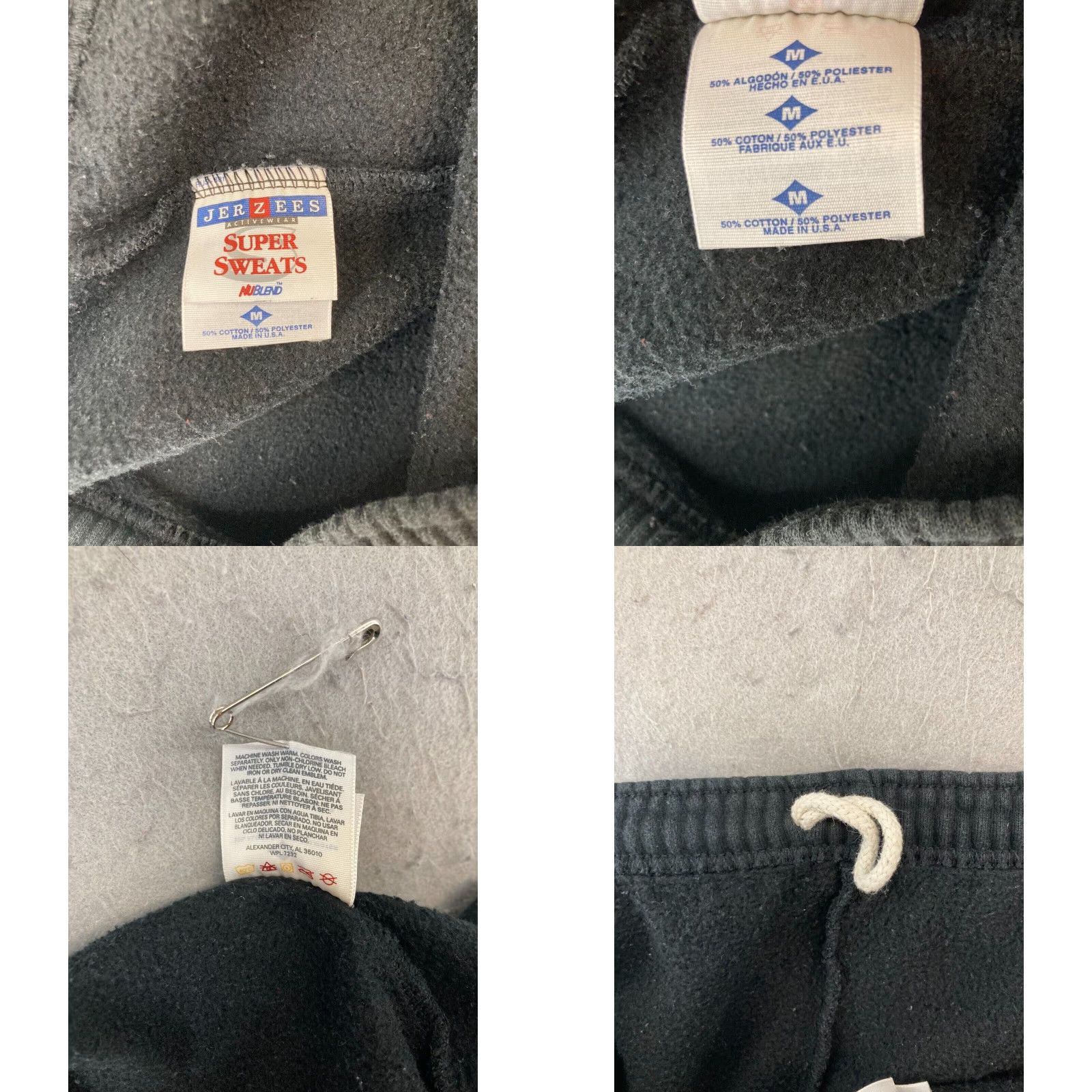 Jerzees VINTAGE JERZEES Super Sweats Jogger Pants Medium Black NASCAR 90s Mens Size US 31 - 8 Thumbnail
