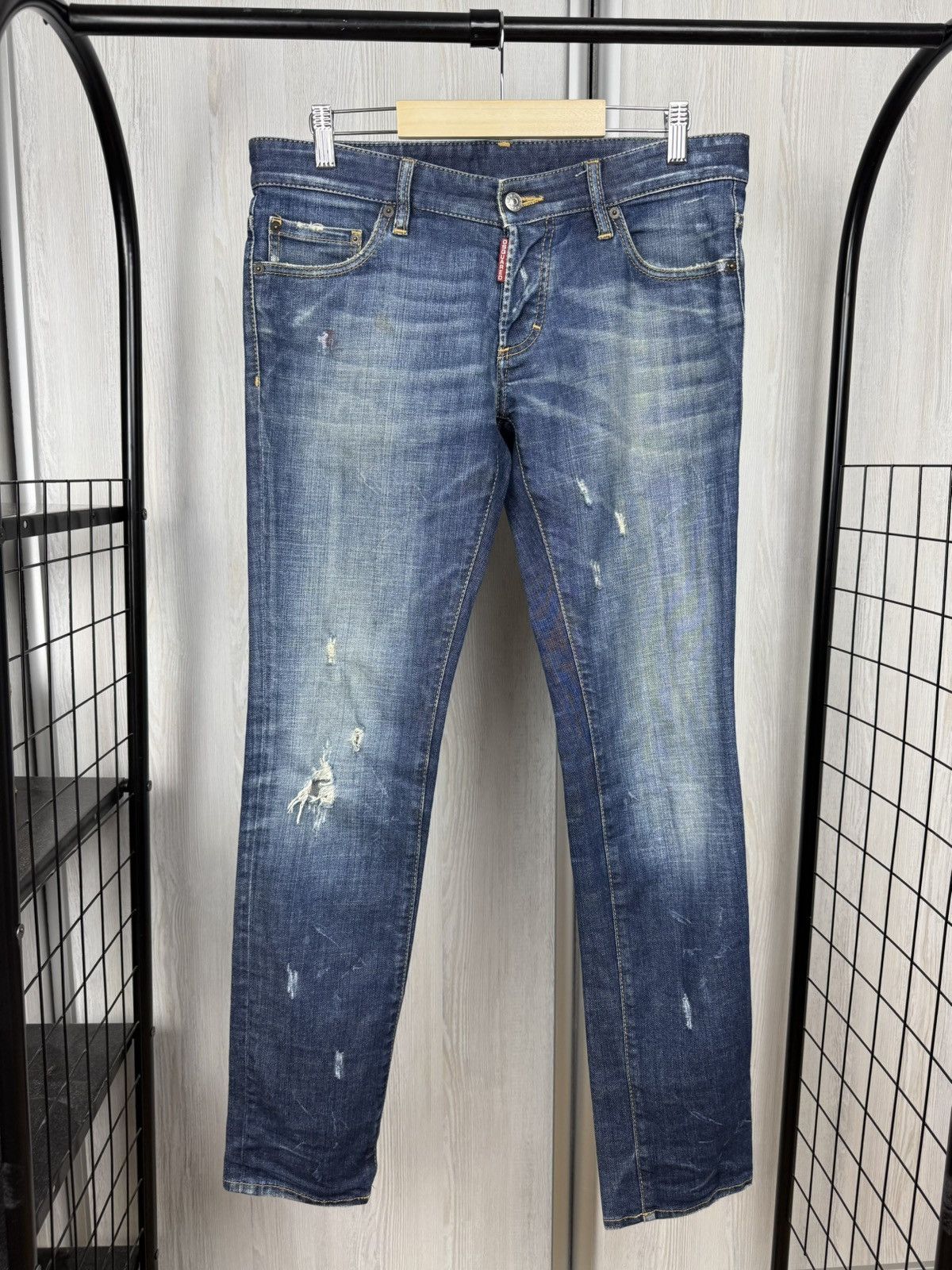 Dsquared2 Dsquared2 blue faded distressed denim jeans pants Size 34" / US 12 / IT 48 - 1 Thumbnail