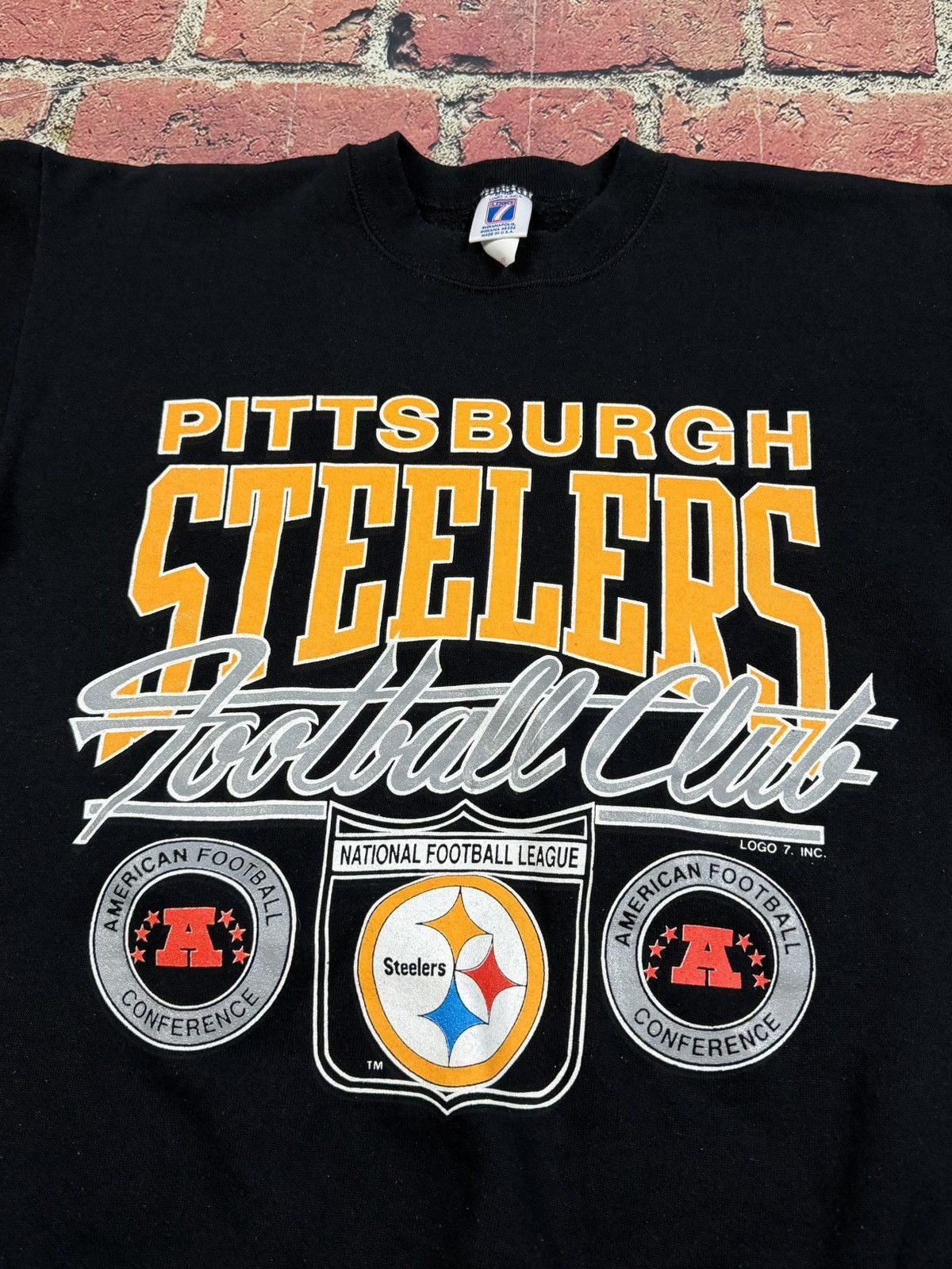 Logo 7 Vintage 90s Pittsburgh Steelers NFL Football Club Sweatshirt Size US L / EU 52-54 / 3 - 5 Thumbnail