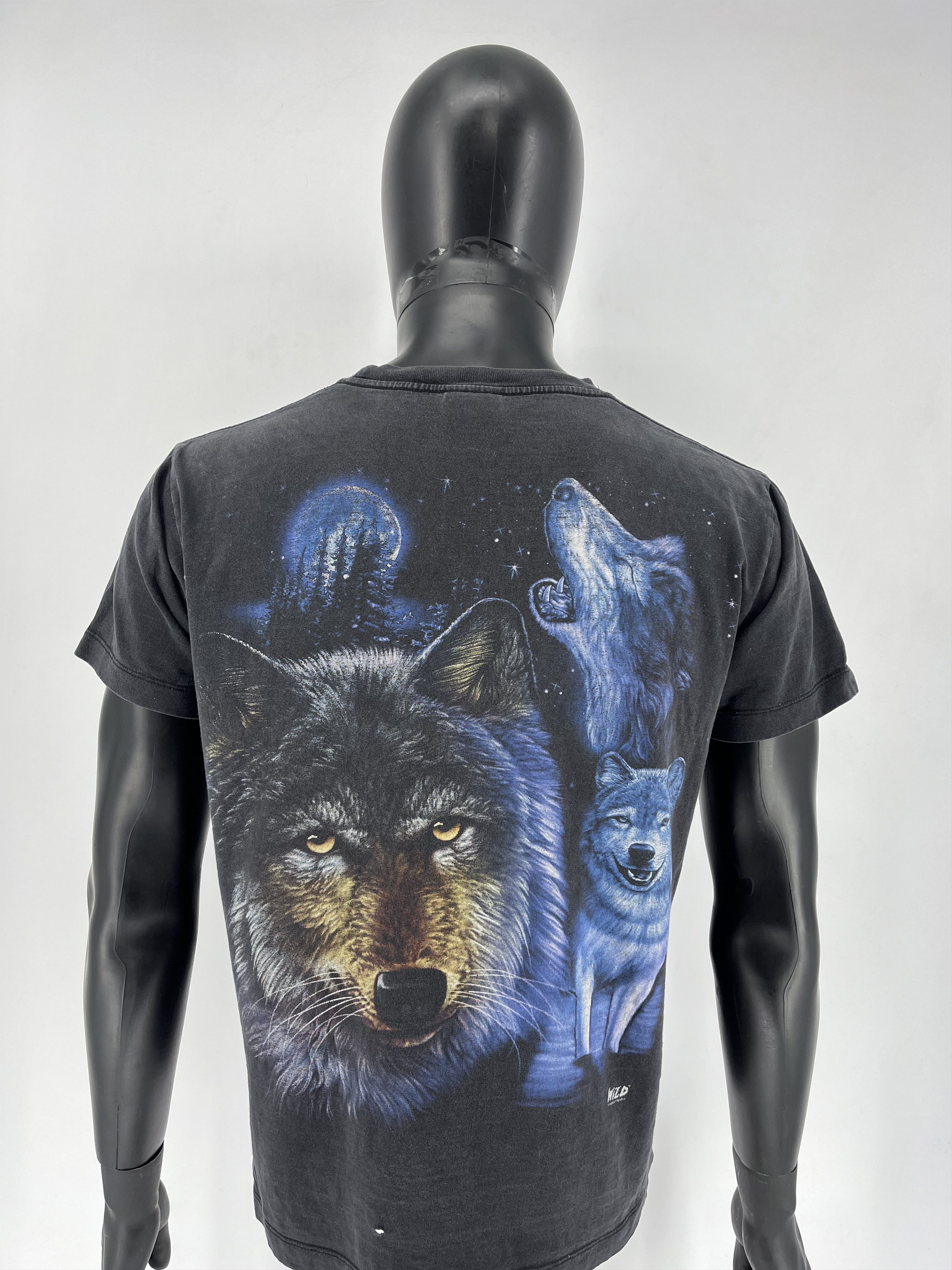 Vintage Vintage 90s Wolf Face Boxy Fit Tee WILD Dead Horror Print Size US M / EU 48-50 / 2 - 11 Thumbnail