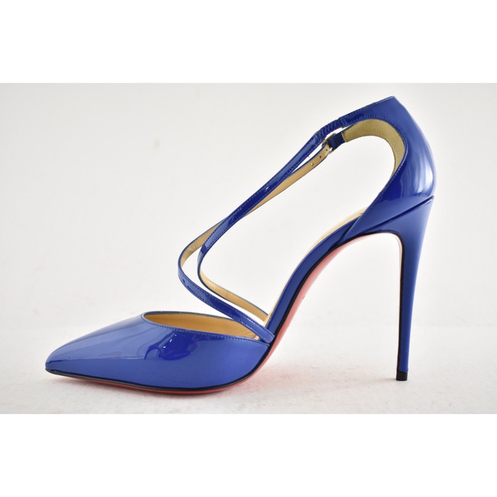 Christian Louboutin Cross Blake 100 Patent Electric Blue