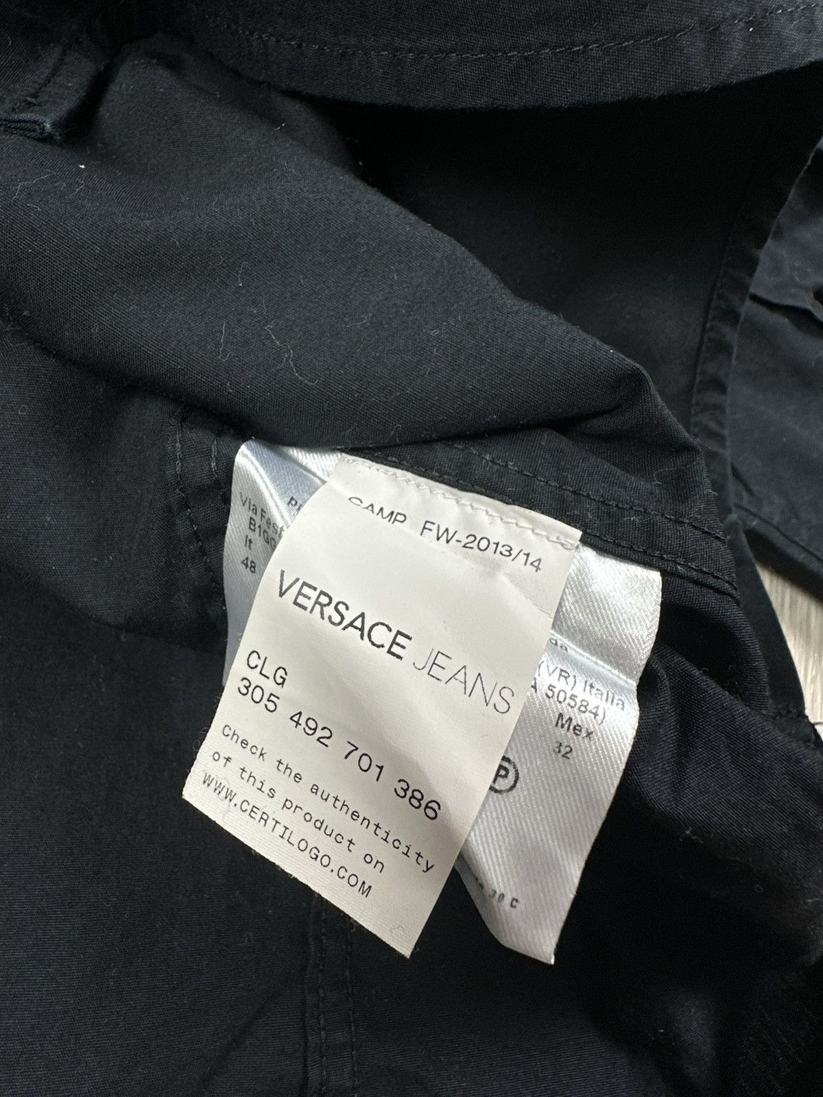 Versace Versace Jeans Black Shirt Button Up Long Sleeve Size S Size US S / EU 44-46 / 1 - 6 Thumbnail