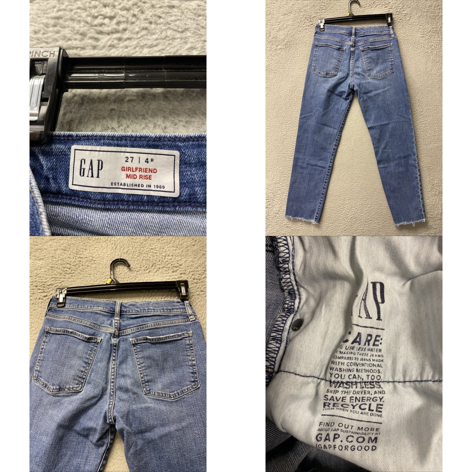 Gap VINTAGE Gap Jeans Women’s 32x30 Denim Blue Straight Leg 5-Pocket 100% Cotton Regular Rise Modern Casual Pants Mens Womens Boys Girls Size 24" / US 00 / IT 34 - 8 Thumbnail
