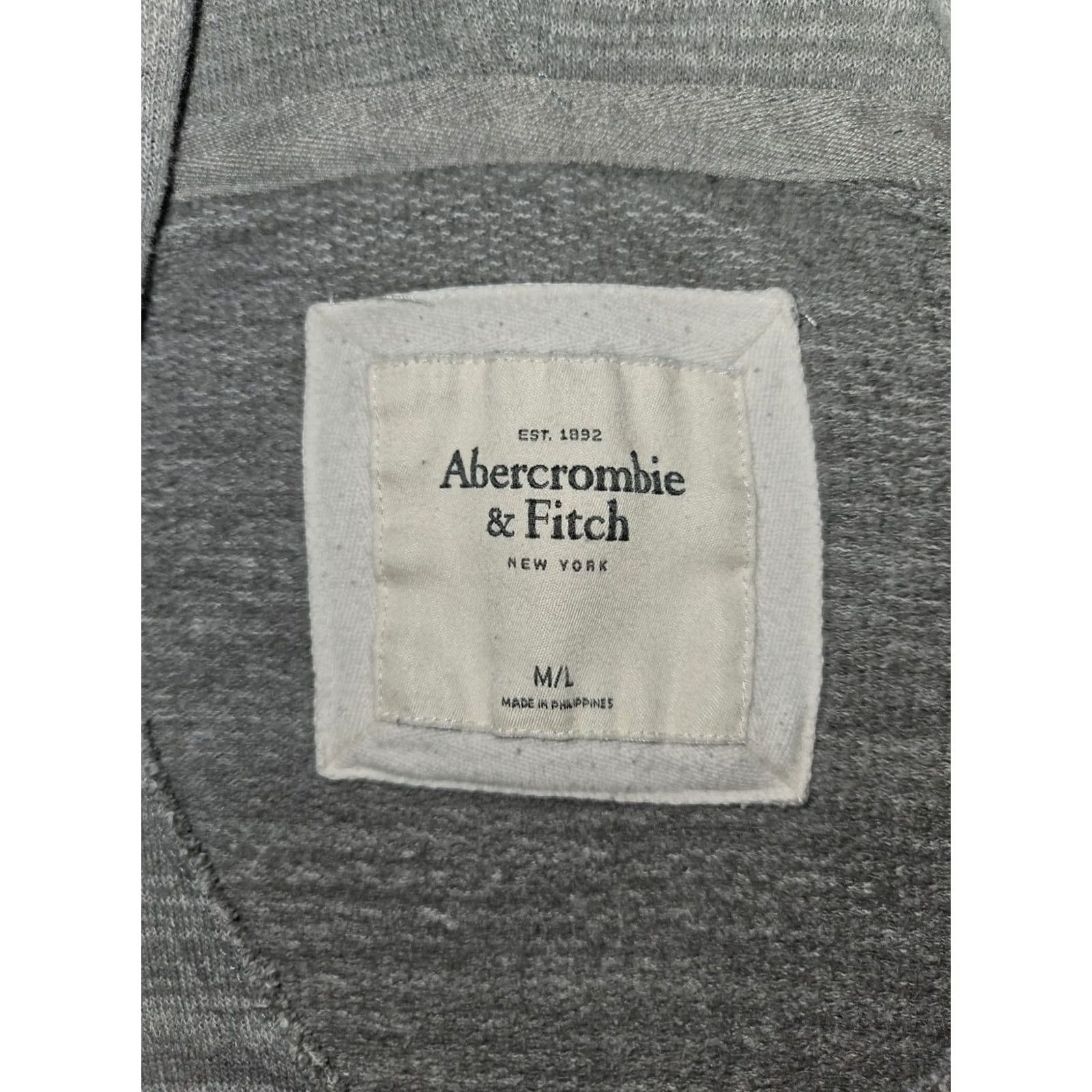 Abercrombie & Fitch Abercrombie & Fitch Gray Hooded V-Neck Tunic Casual Preppy Hoodie Medium Womens Size M / US 6-8 / IT 42-44 - 2 Thumbnail