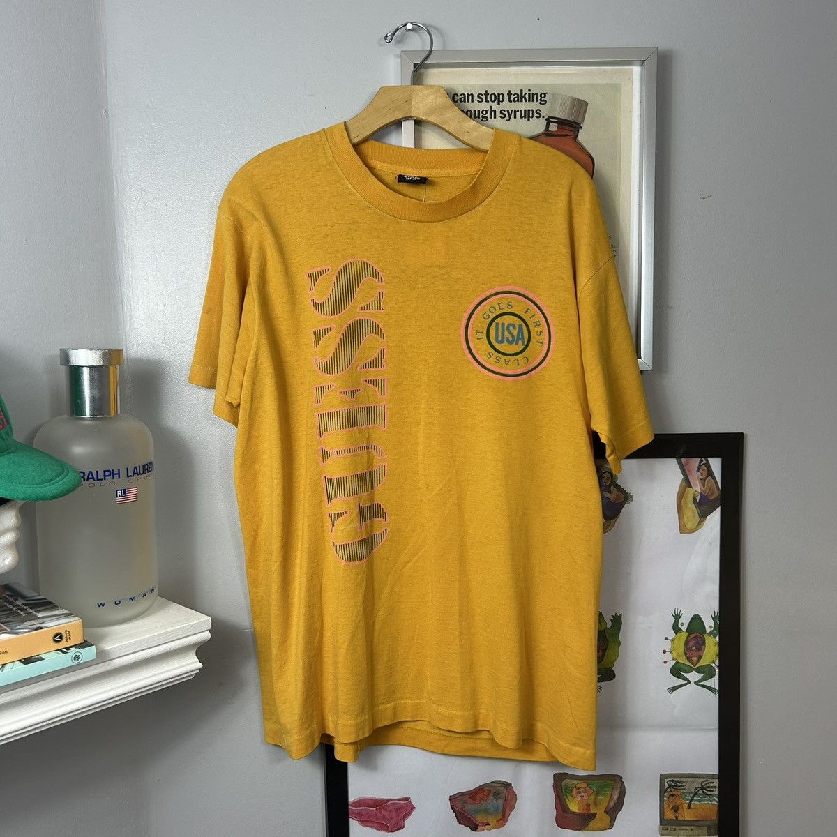 Vintage Vintage 1980s Guess Jeans Screen Stars T Shirt Single Stitch Size US XL / EU 56 / 4 - 1 Thumbnail
