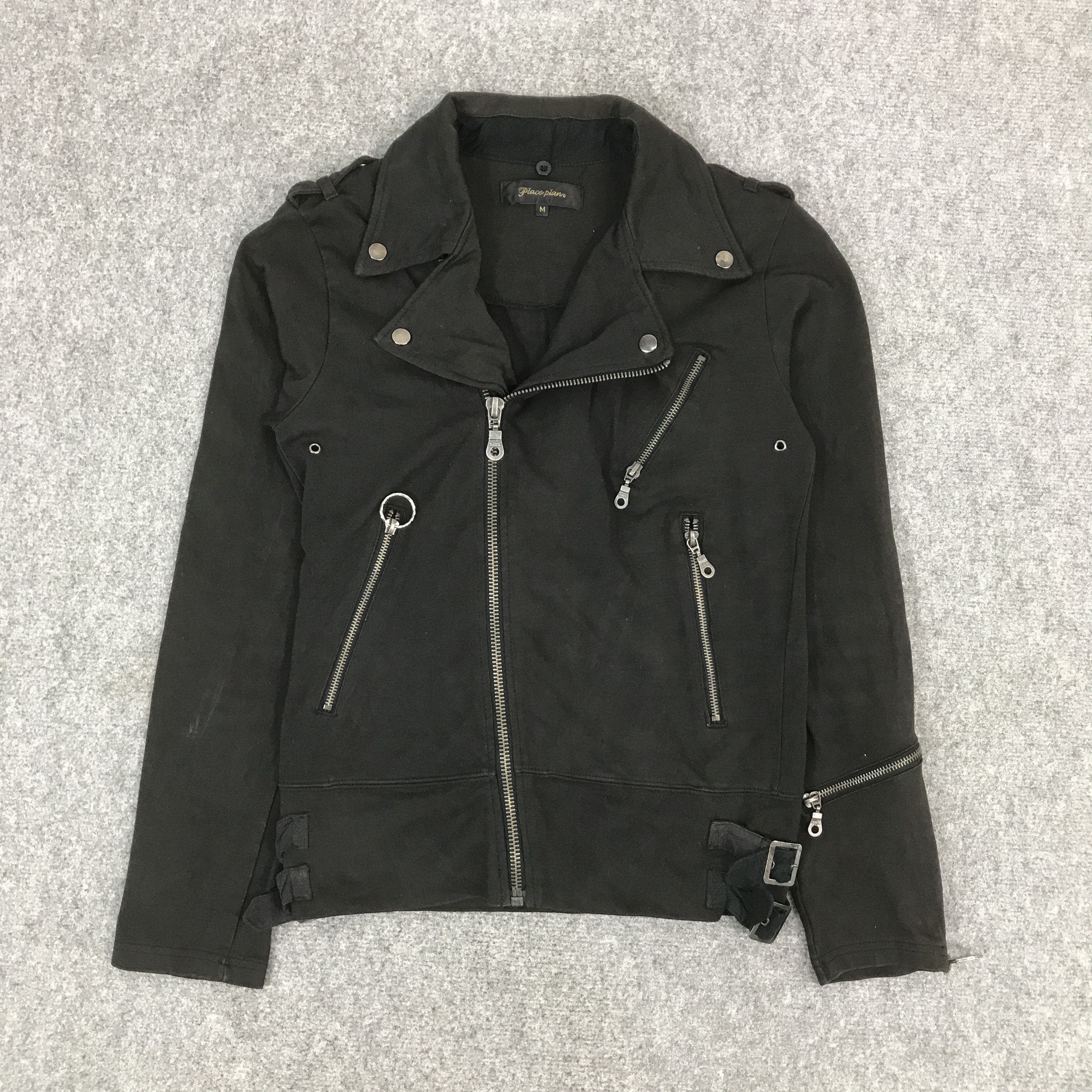 Japanese Brand PLACE PIANO BLACK PUNK ZIPPER JACKET Size US M / EU 48-50 / 2 - 1 Thumbnail