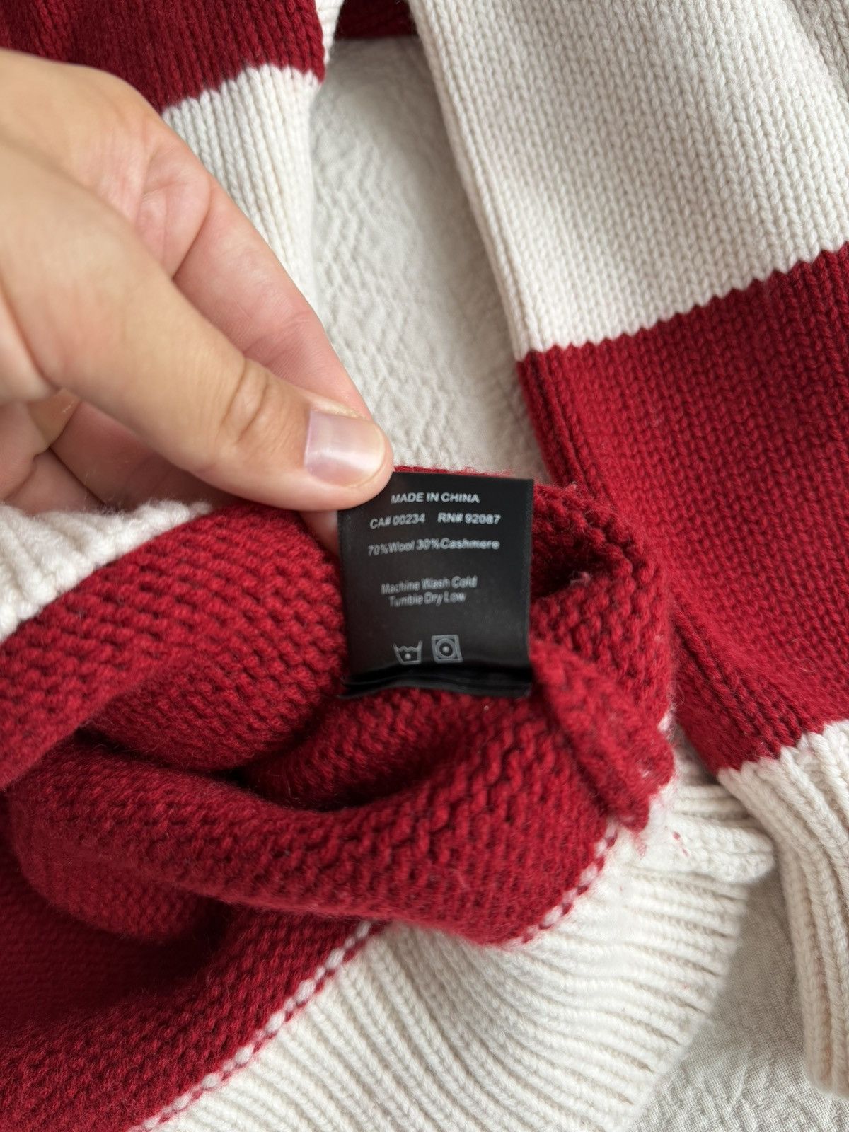 Rhude Rhude Red and Cream Knitted Sweater Size US L / EU 52-54 / 3 - 6 Thumbnail