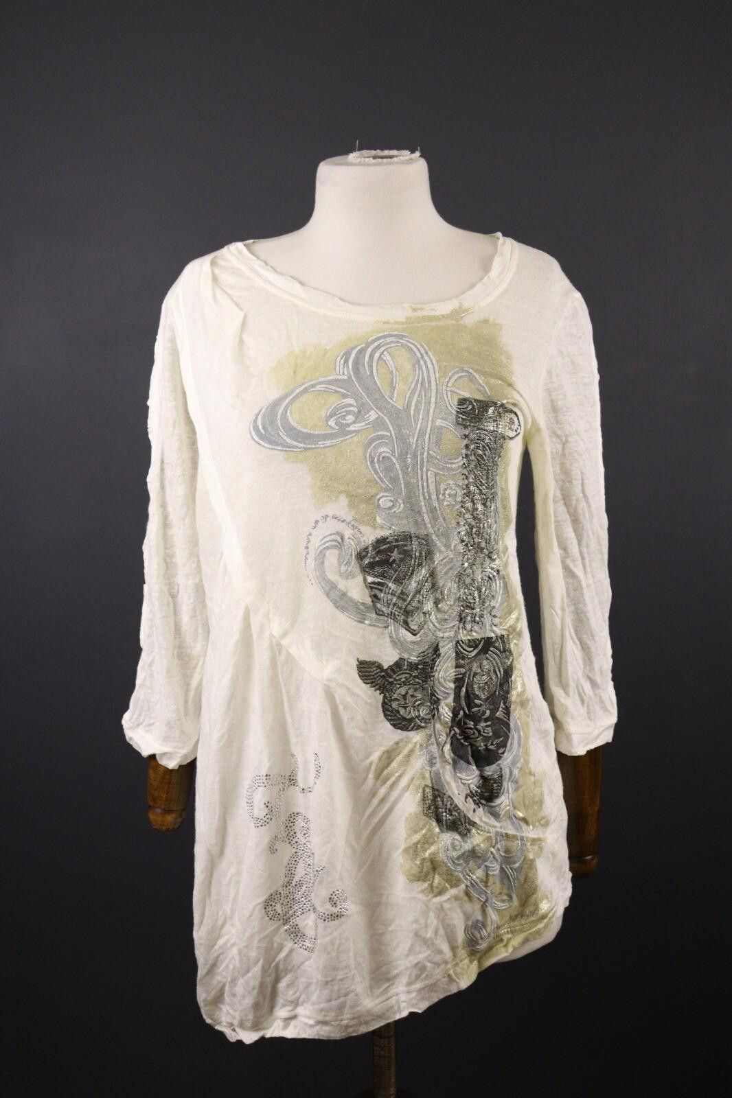 Designer Elisa Cavaletti Blu Sono Italiano Linen Tunic Shirt Size XS Size XS / US 0-2 / IT 36-38 - 1 Thumbnail