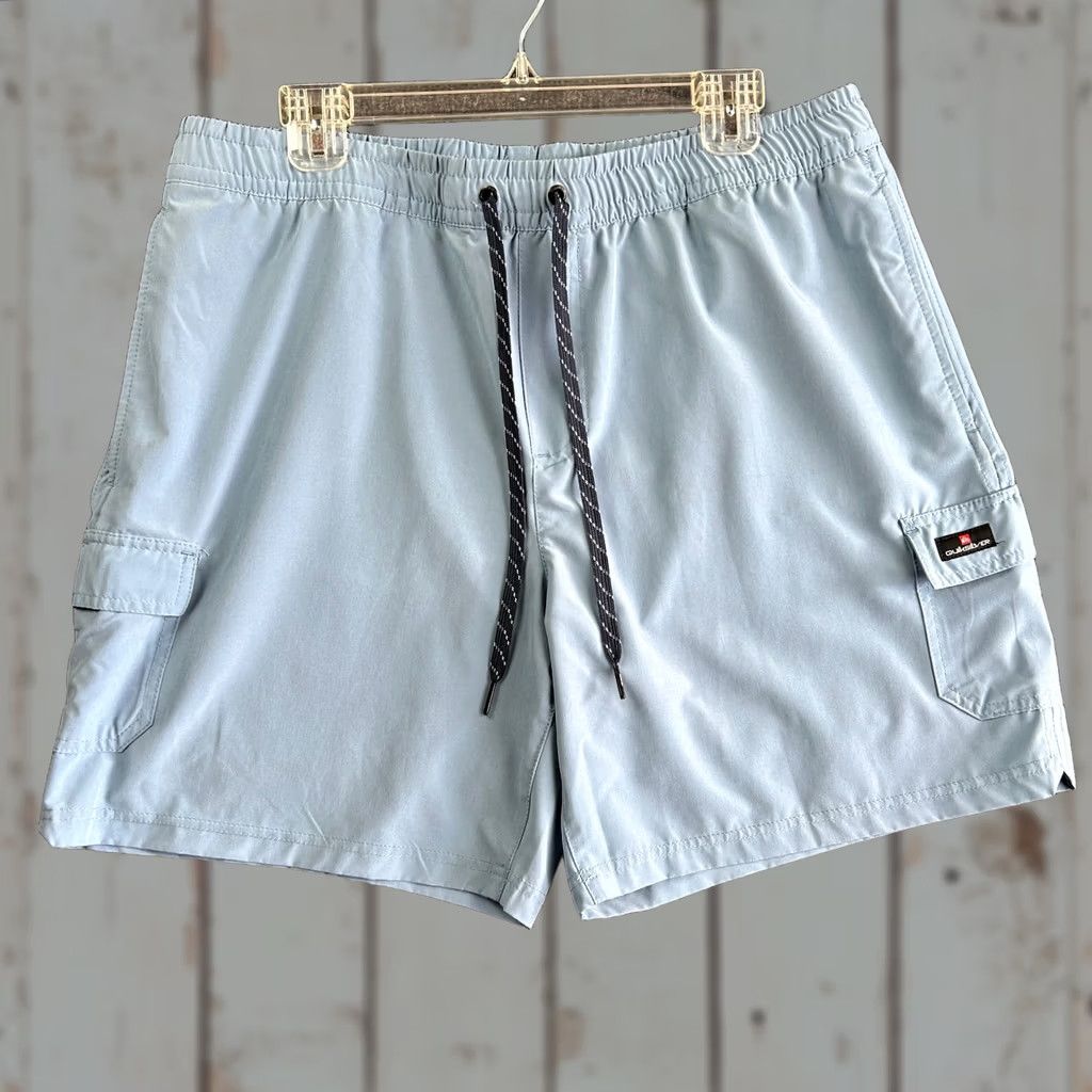 Quiksilver Quiksilver Cargo Shorts XL Elastic Waist Drawstring Powder Blue Cargo Size US 36 / EU 52 - 1 Thumbnail