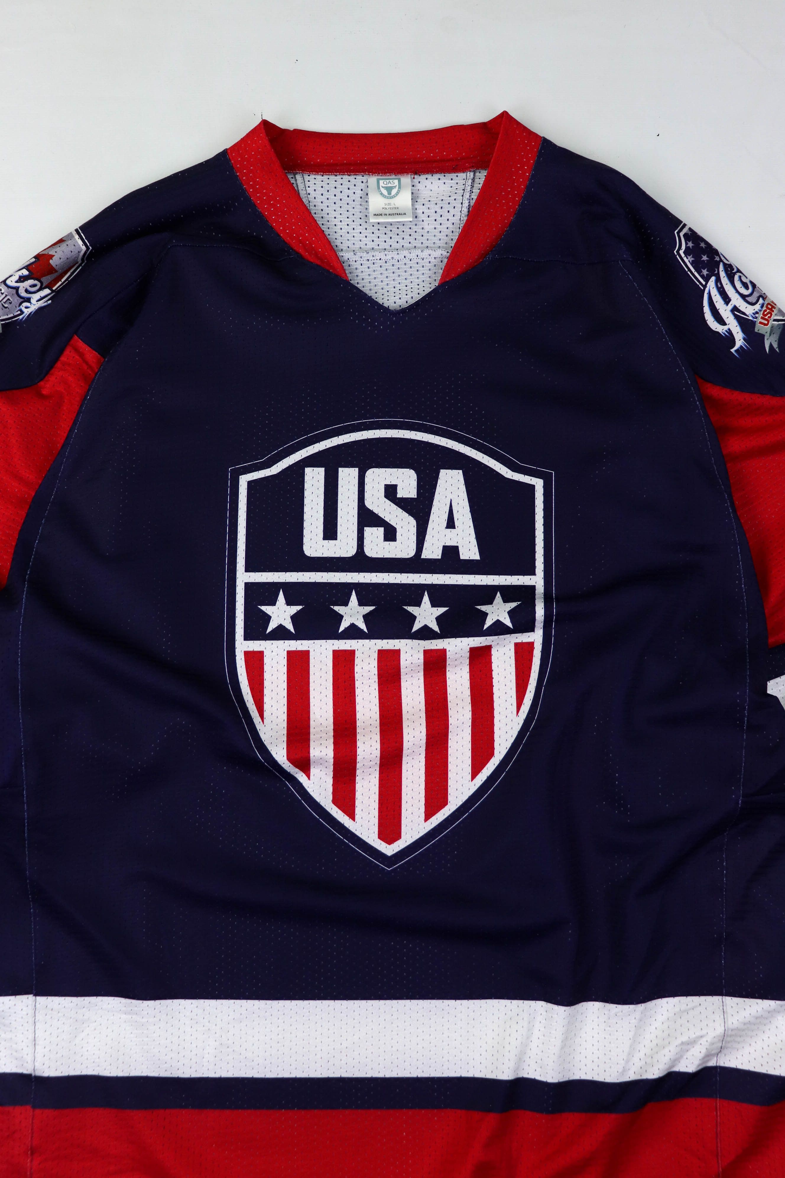USA Olympics 2015 USA vs Canada Ice Hockey Oversized Baggy Mesh Jersey Size US L / EU 52-54 / 3 - 3 Thumbnail
