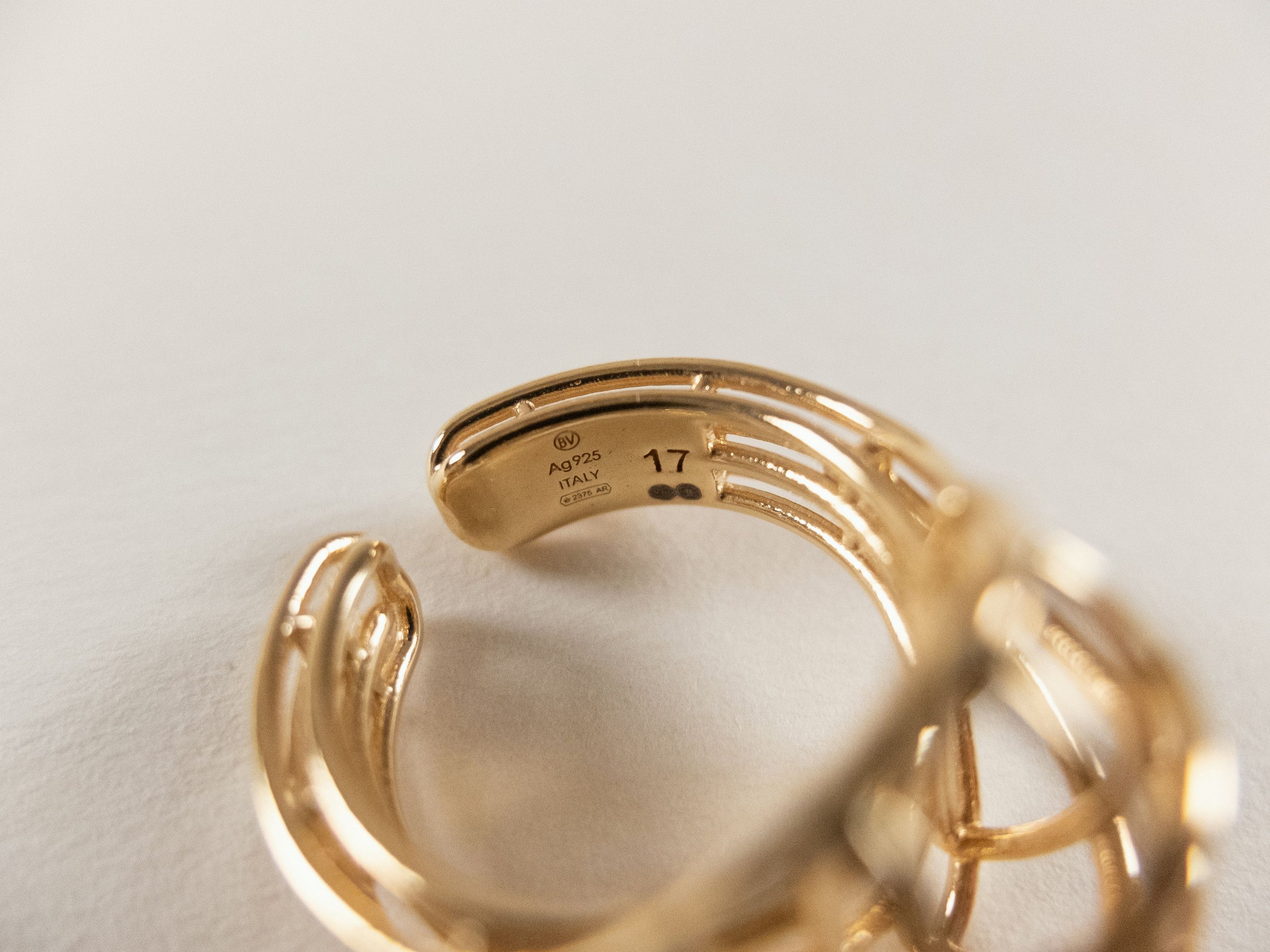 Bottega Veneta BOTTEGA VENETA Outline gold Sterling silver cage ring 8 17 q Size ONE SIZE - 6 Thumbnail