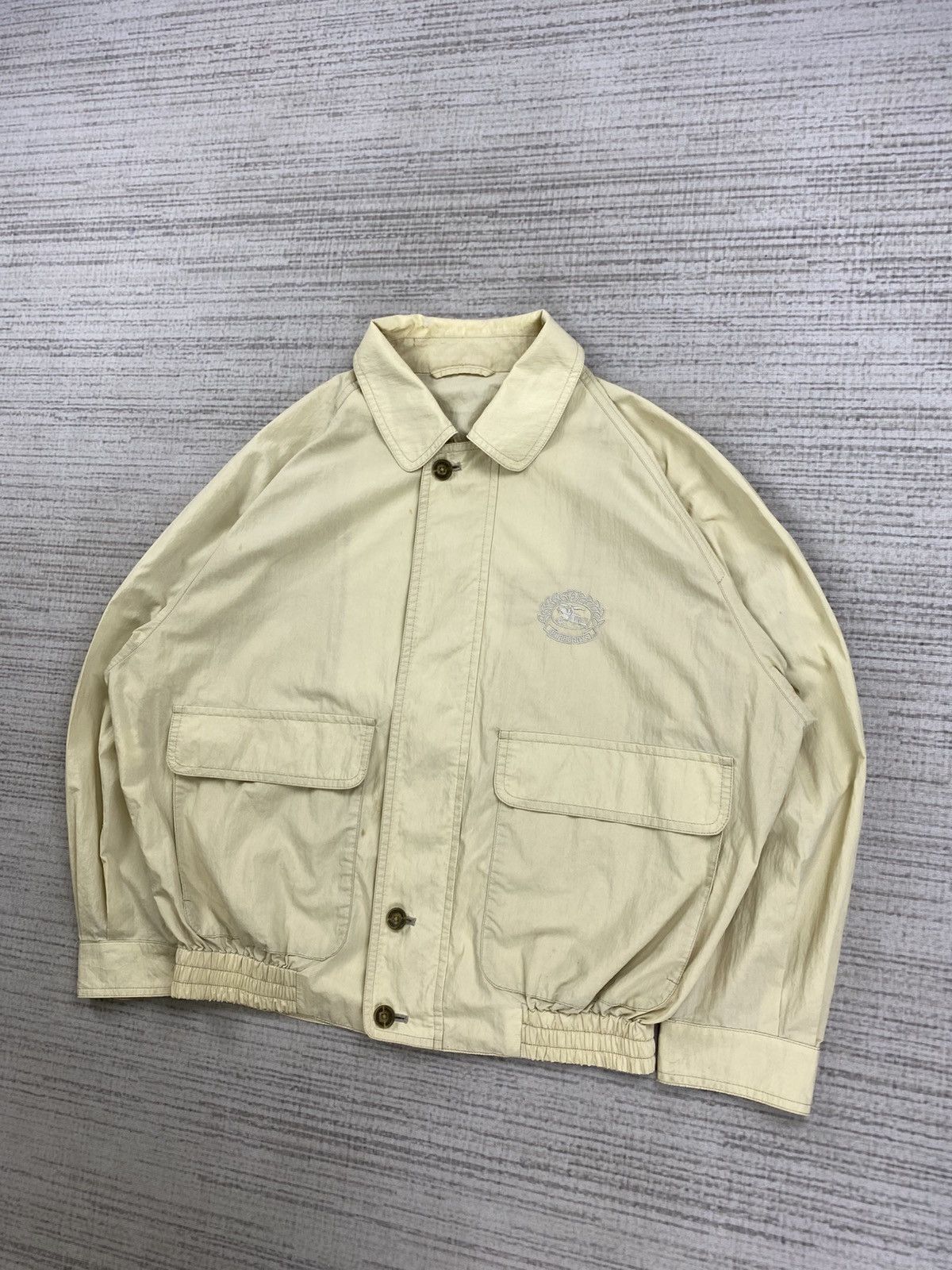 Burberry × Vintage Vintage 80s Burberrys Embroidery Logo Zipper Jacket Size US L / EU 52-54 / 3 - 4 Thumbnail