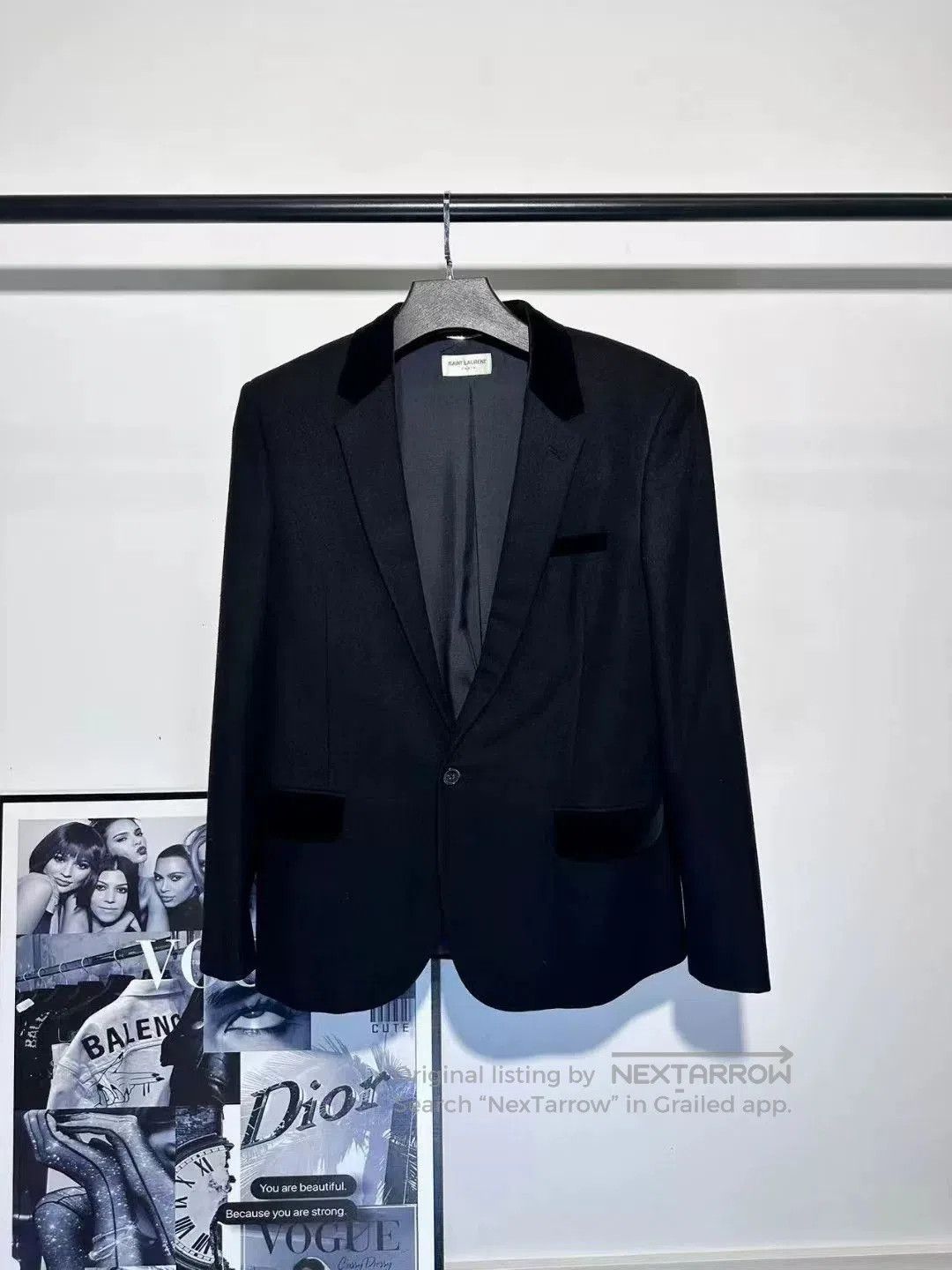 Saint Laurent Paris Saint Laurent Black Velvet Lapel Blazer. Size US M / EU 48-50 / 2 - 1 Thumbnail