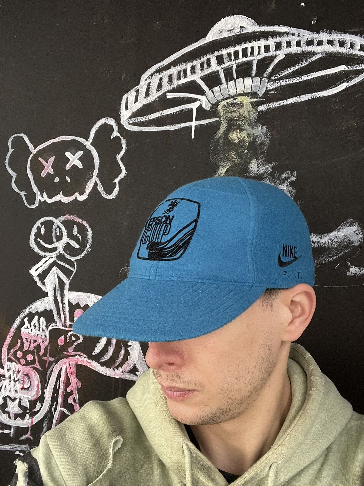 Nike Rare Vintage 80s Nike Therma Fit Fleece EPSON Cup Cap Hat Size ONE SIZE - 1 Thumbnail