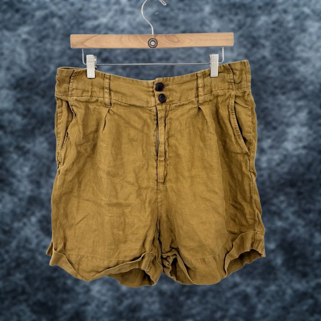 Alex Mill Alex Mill Linen Shorts Womens 14 Capsule Minimalist Tailored Organic Sustainable Casual Shorts Regular Gold Linen 14 inches rise 3.5 inseam Womens Size 36" / US 14 / IT 50 - 1 Thumbnail