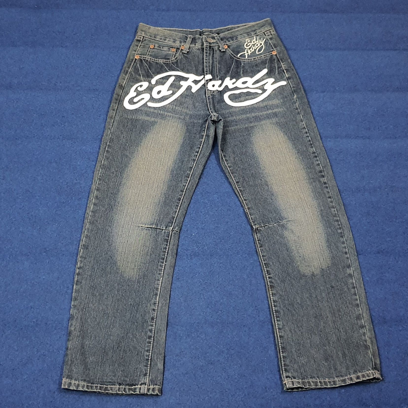 Ed Hardy Vintage Ed Hardy Christian Audigier Custom Logo Jeans C272N1 Size US 31 - 1 Thumbnail