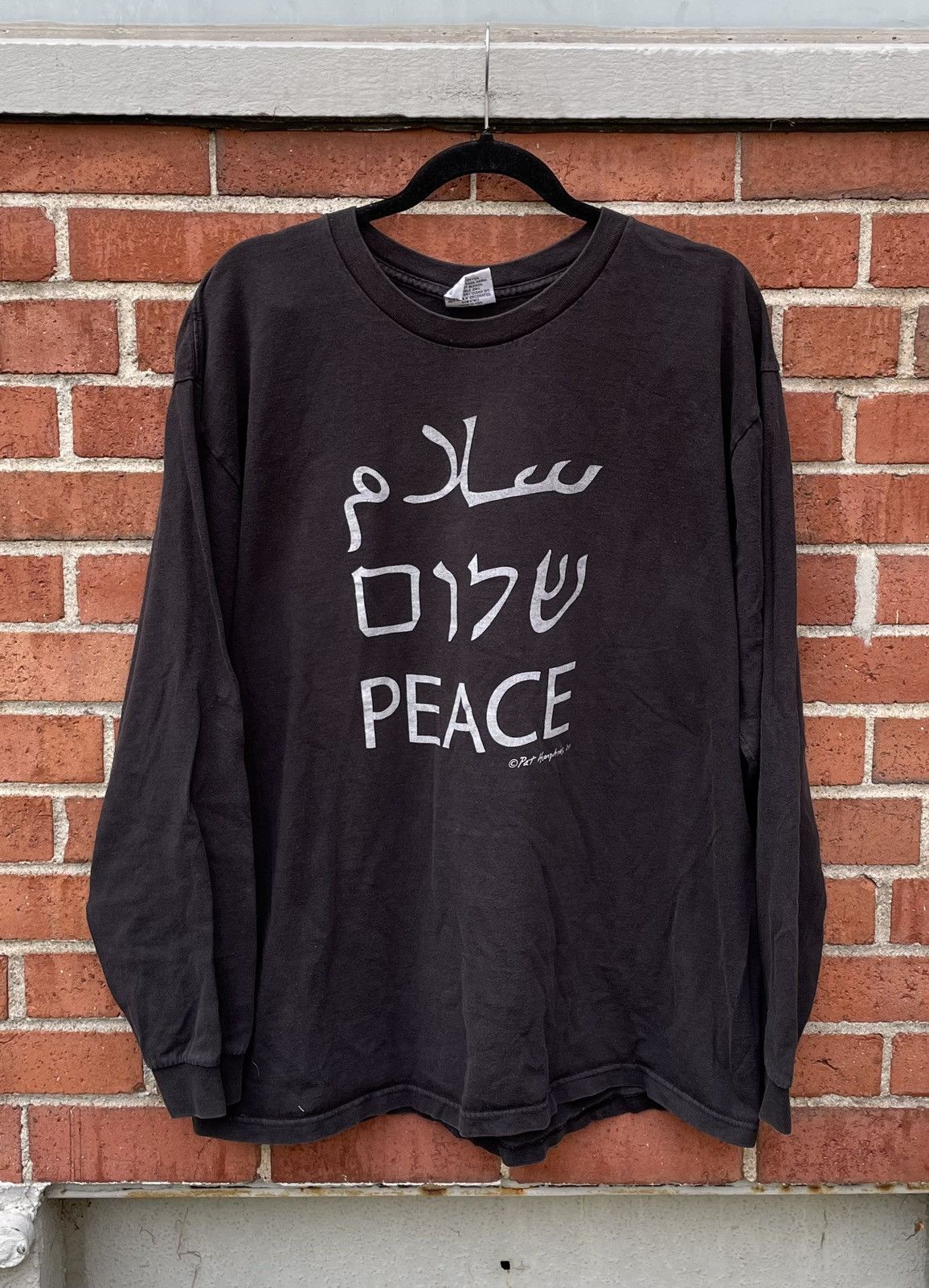 Vintage VTG PEACE IN ENGLISH,HEBREW,ARABIC Mens XL TSHIRT Size US XL / EU 56 / 4 - 1 Thumbnail