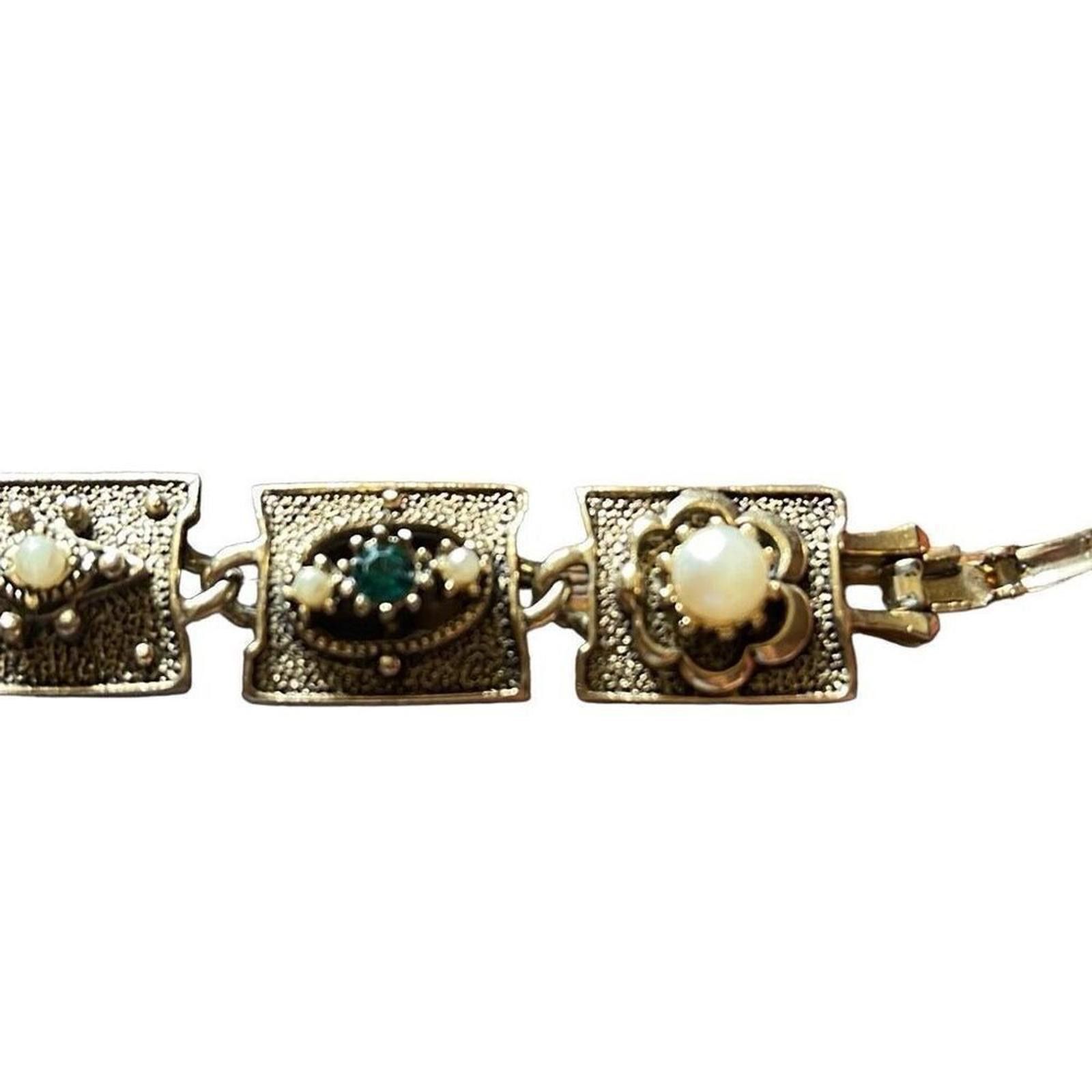 Designer Vintage signed Merique art neveau bracelet 7 inches Size ONE SIZE - 4 Thumbnail