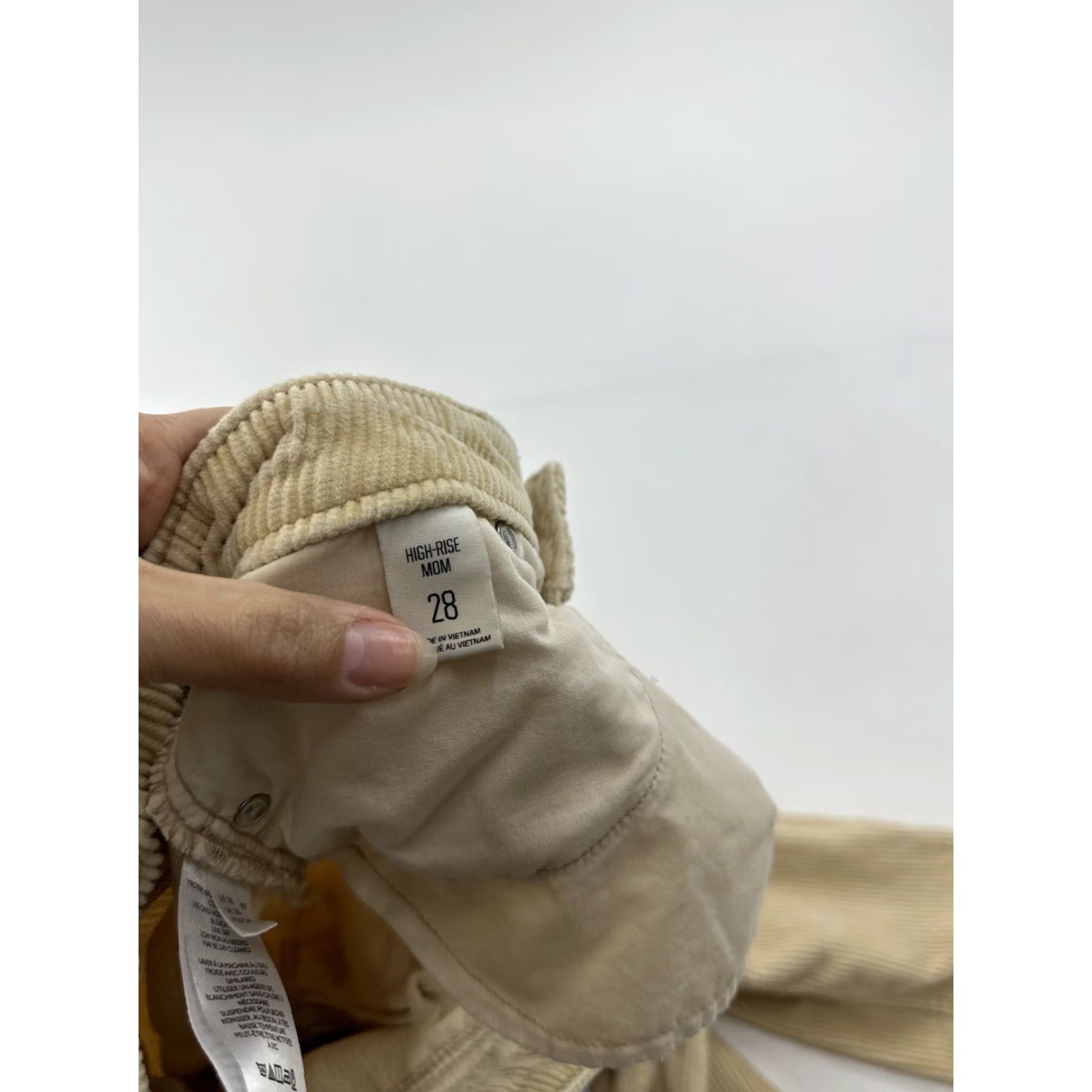 Bdg BDG Pants Women 28 Light Khaki Corduroy High Rise Mom Ankle Beige Cotton Solid Ladies Pants Size 28" / US 6 / IT 42 - 5 Thumbnail