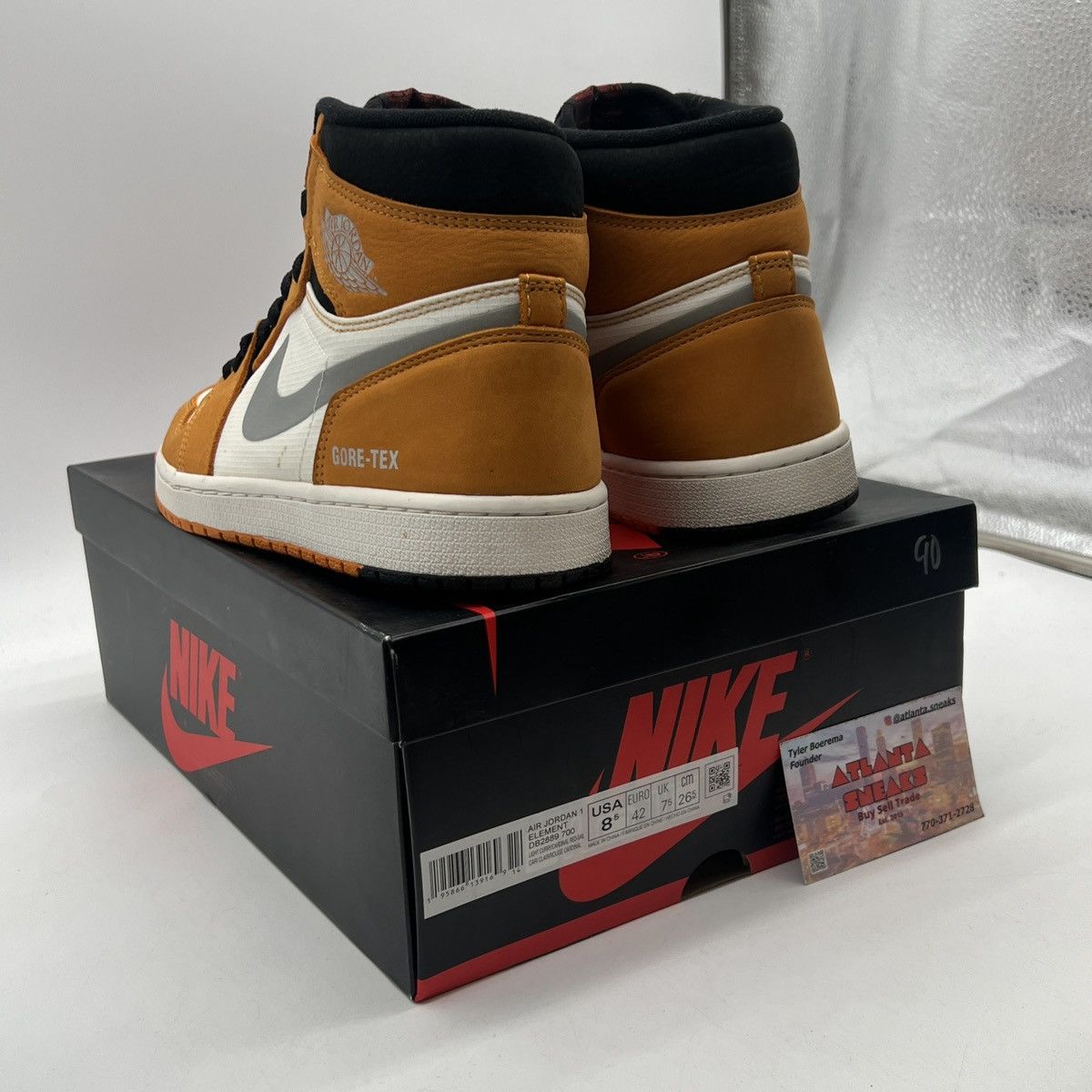 Nike Air Jordan 1 high element gore tex light curry Size US 8.5 / EU 41-42 - 4 Thumbnail