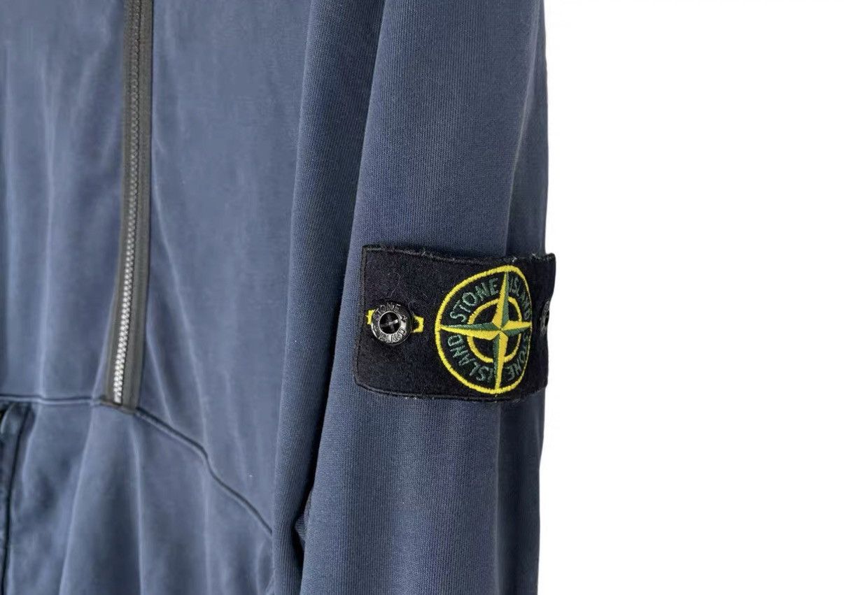 Stone Island Stone Island Navy Blue Half-Zip Hoodie with Sleeve Badge J31 Size US XXL / EU 58 / 5 - 6 Thumbnail