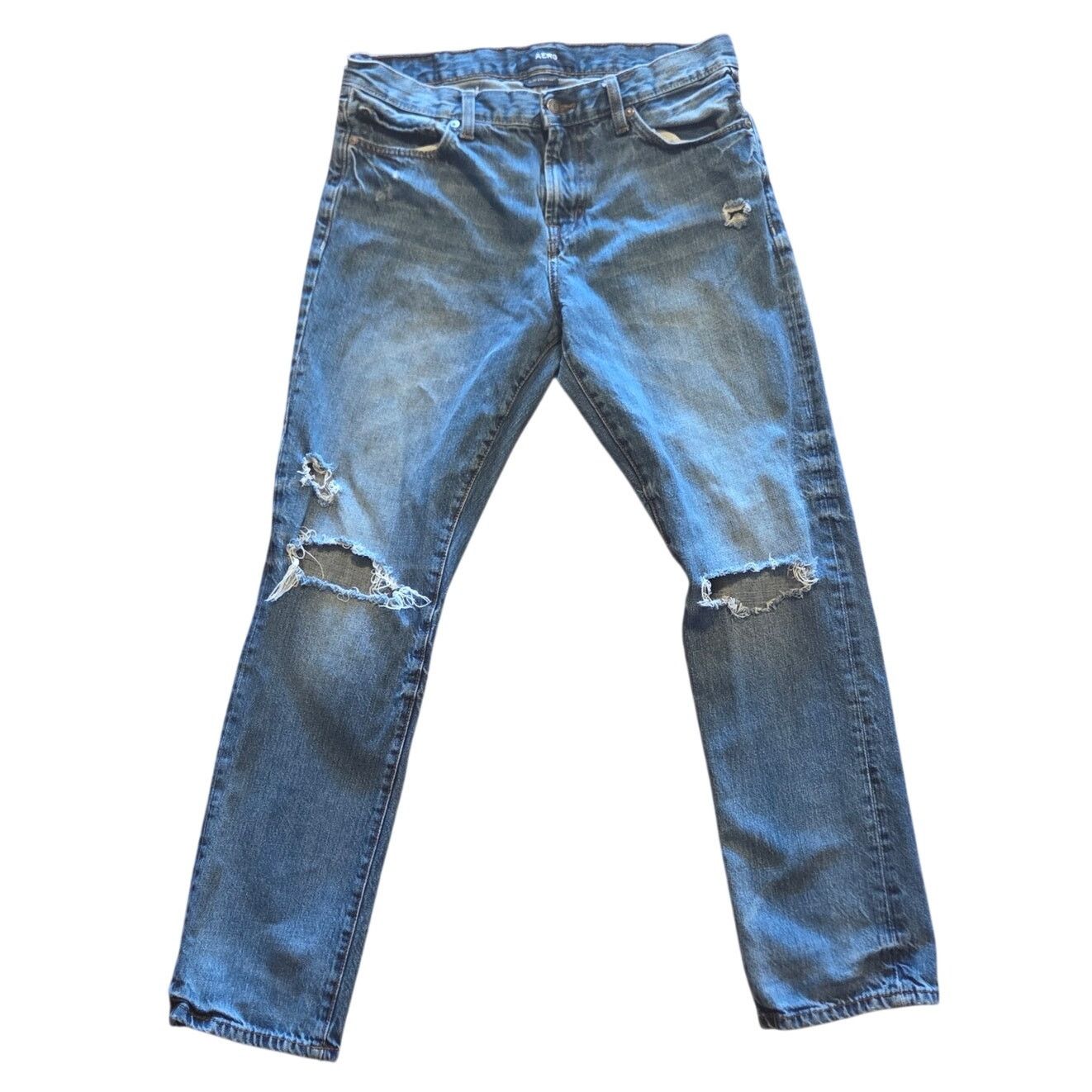 Aeropostale Aero Men's Blue Slim Straight Jeans - Waist 30 x Inseam 30 Size US 30 / EU 46 - 1 Thumbnail