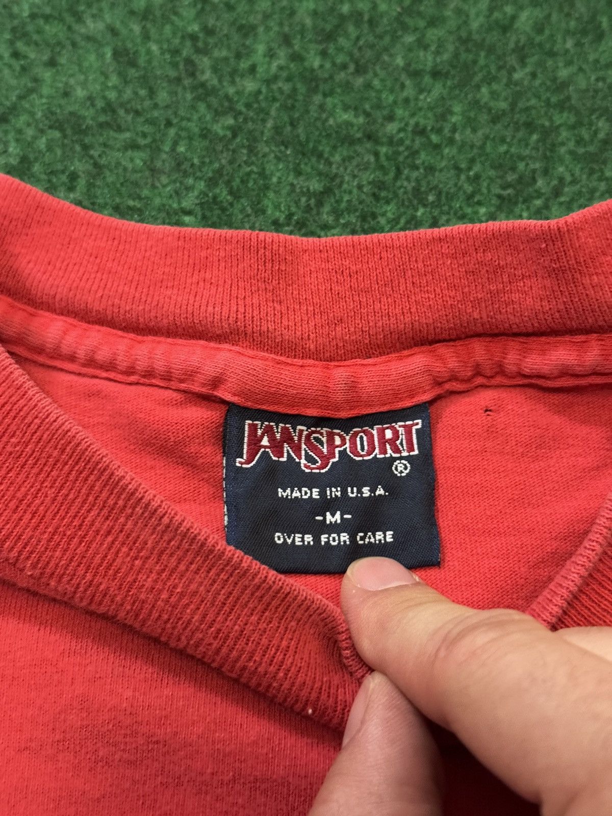 Jansport Vintage 90s Earth Day Save Our Planet Jansport Red T Shirt Size US M / EU 48-50 / 2 - 3 Thumbnail