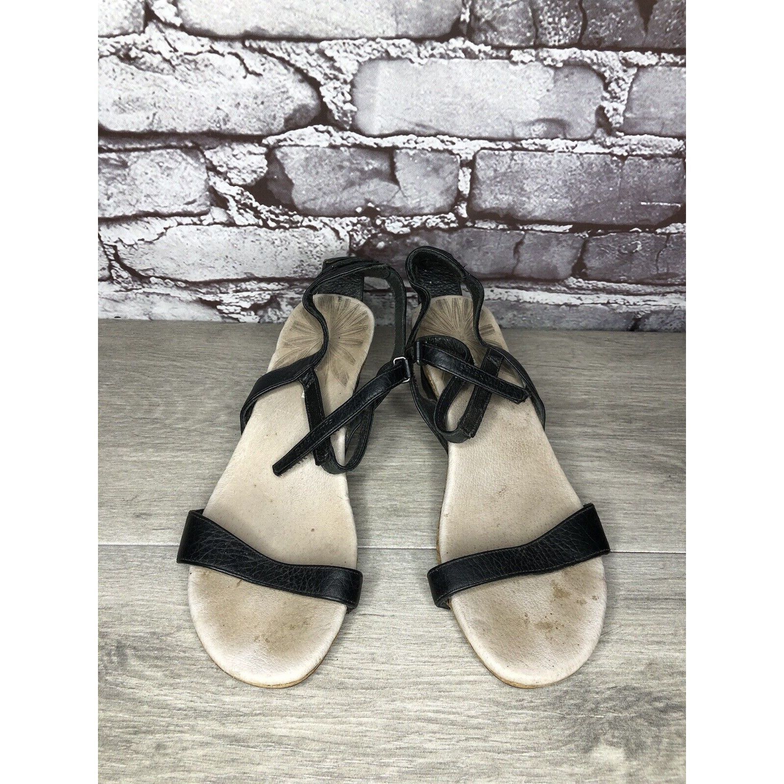 Patagonia Patagonia Black Leather Ankle Strap Cork Wedge Sandals Women Size US 6.5 / IT 36.5 - 2 Thumbnail