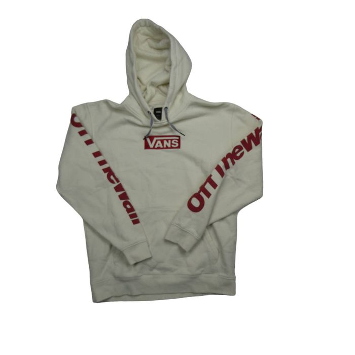 White and red vans hoodie hot sale