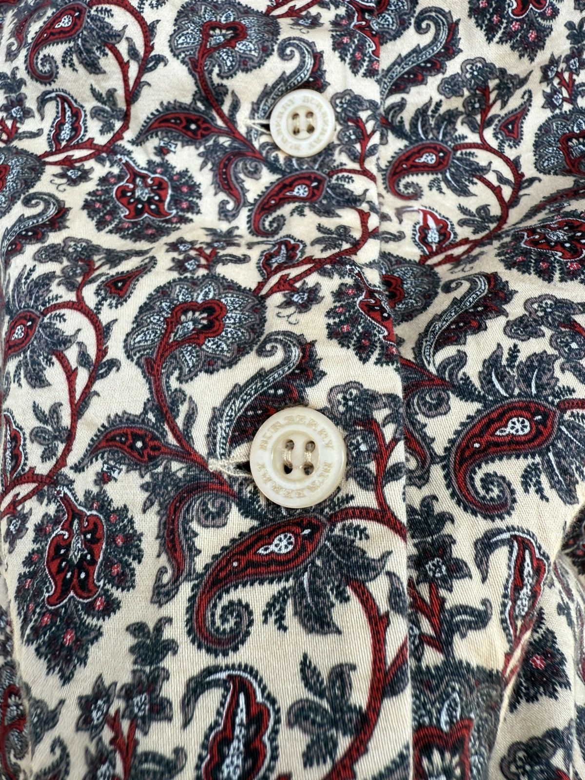 Burberry BURBERRY London AOP Paisley Design Open Collar Shirt Size S / US 4 / IT 40 - 7 Thumbnail