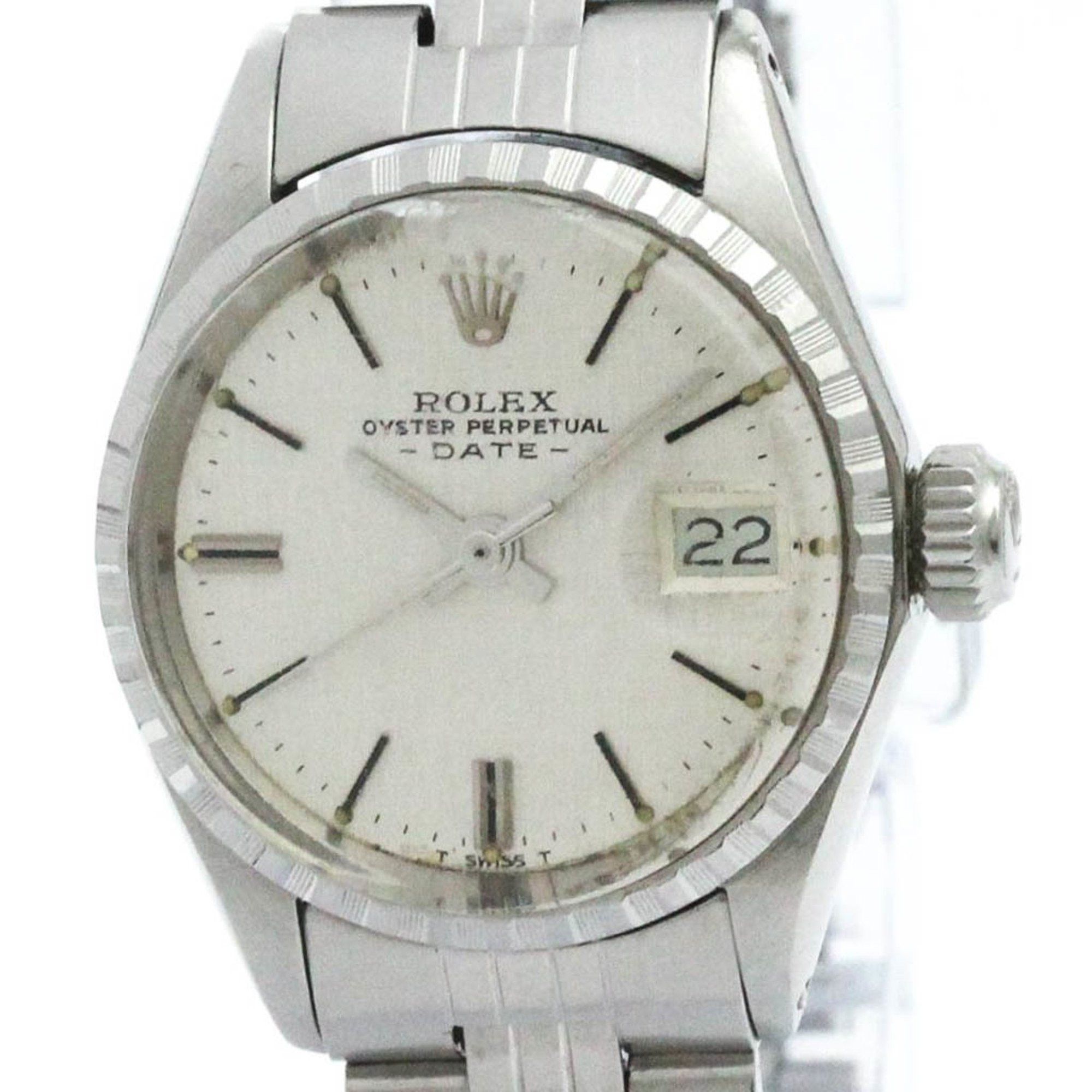 Vintage Rolex Oyster Perpetual Date 6524 Steel Automatic Ladies Watch in Silver, Women's