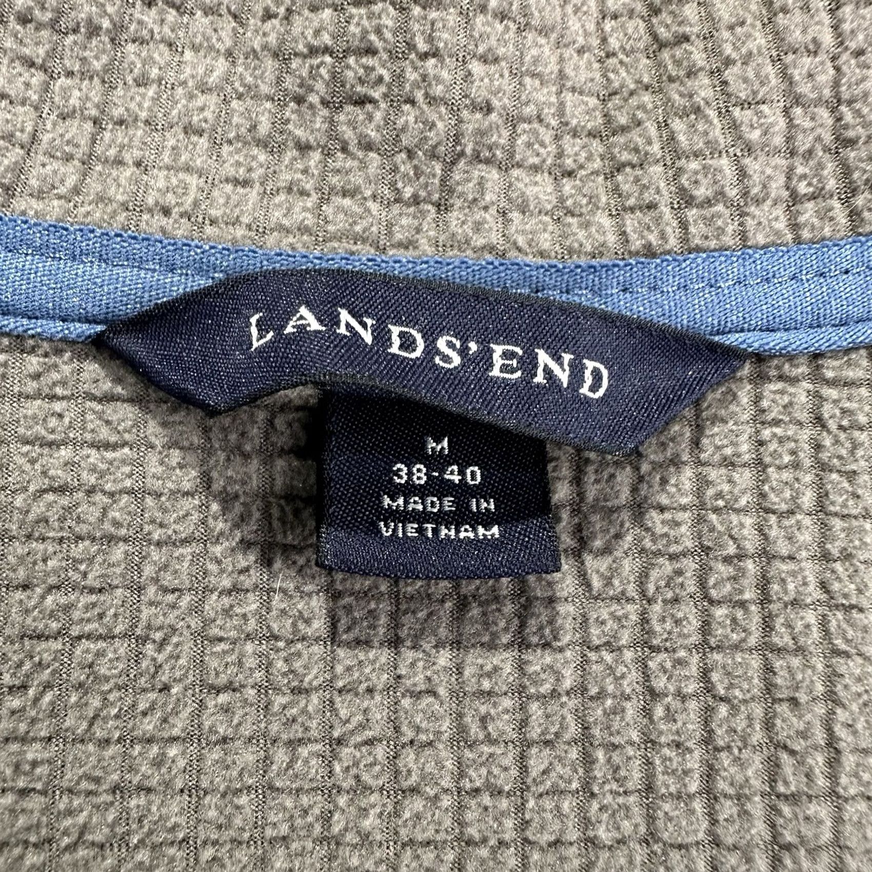 Lands' End Lands' End Jacket Mens Medium Blue Grid Fleece Lined Windcheck Full Zip Outdoor Size US M / EU 48-50 / 2 - 4 Thumbnail