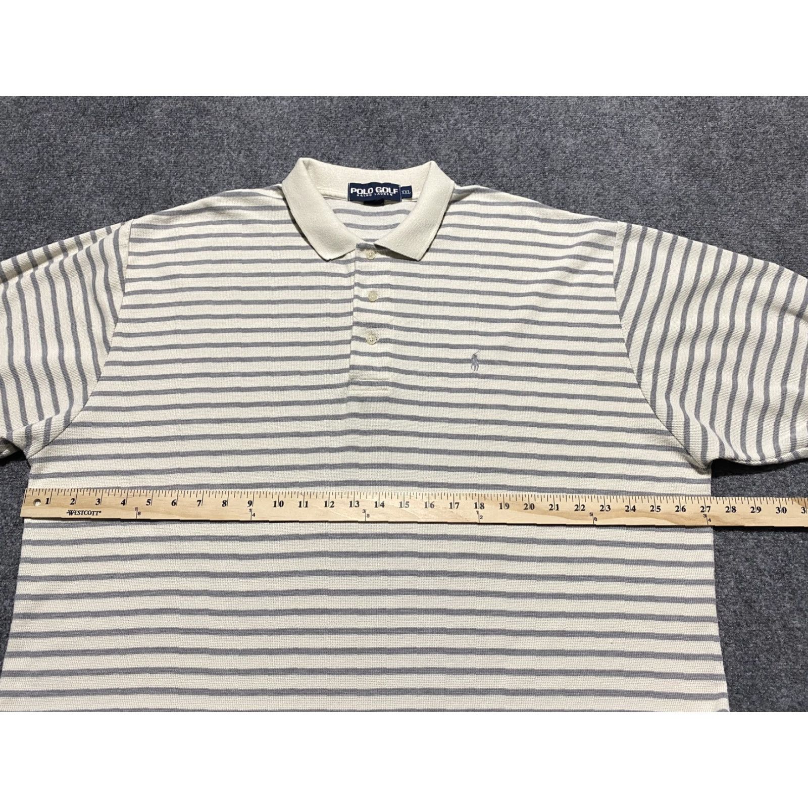 Polo Ralph Lauren Polo Ralph Lauren Polo Shirt Mens 2XL White Gray Striped Classic Casual Polo Golf Shirt Mens 2XL White Gray Striped Casual Size US XXL / EU 58 / 5 - 7 Thumbnail
