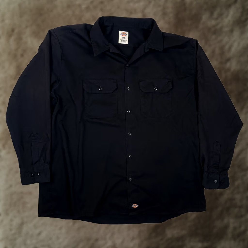 Dickies Dickies Shirt Mens 2XL Solid Black Long Sleeve Button Front Workwear Shirt Size US XXL / EU 58 / 5 - 1 Thumbnail