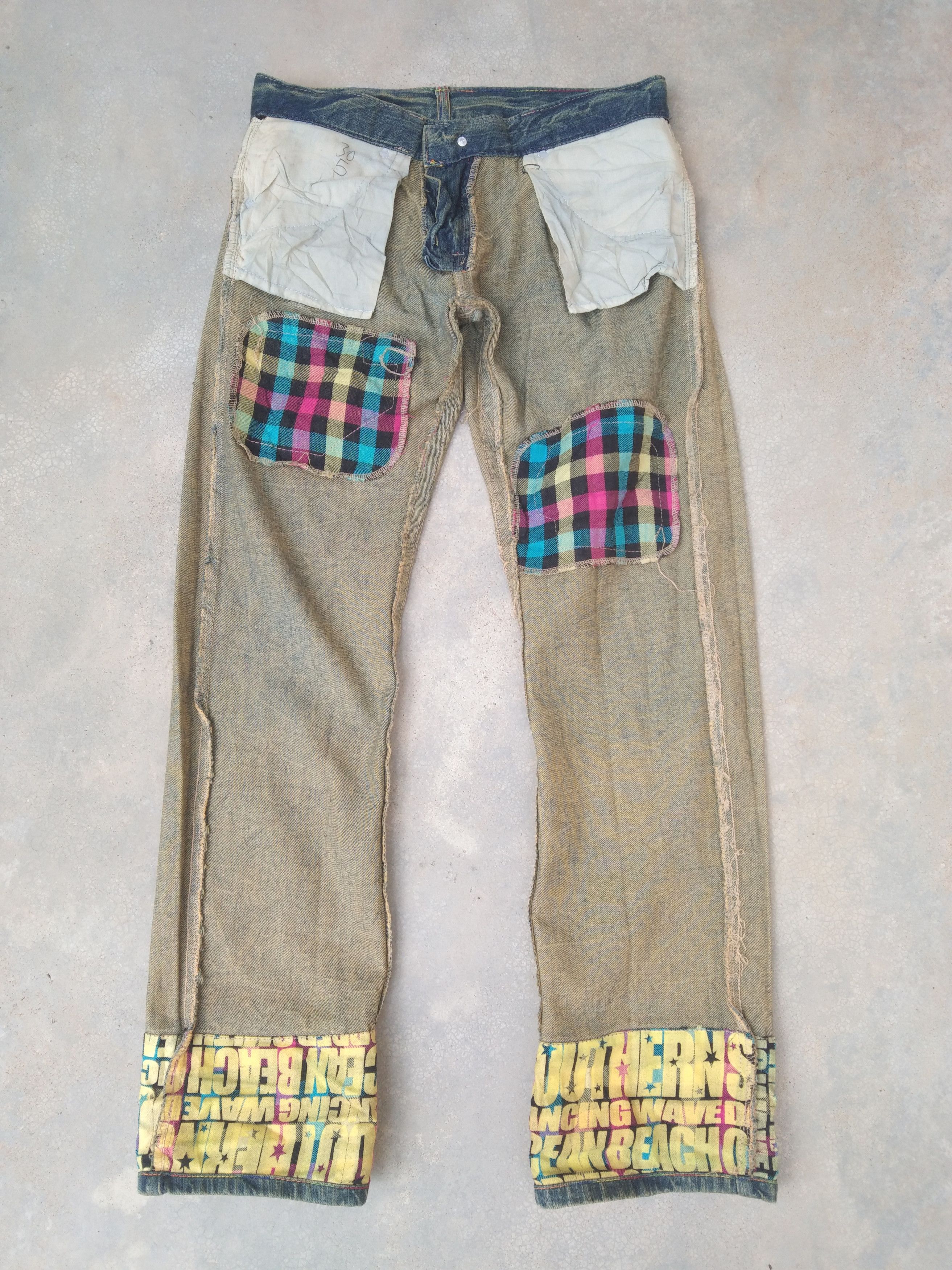 Crazy Vintage Baggy Y2K Faded Camo Cargo Pants 30x30