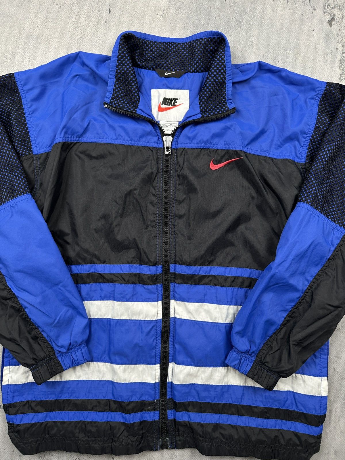 Nike Vintage 90s Nike Blue Black Windbreaker Jacket Rare 80s y2k Size US M / EU 48-50 / 2 - 5 Thumbnail
