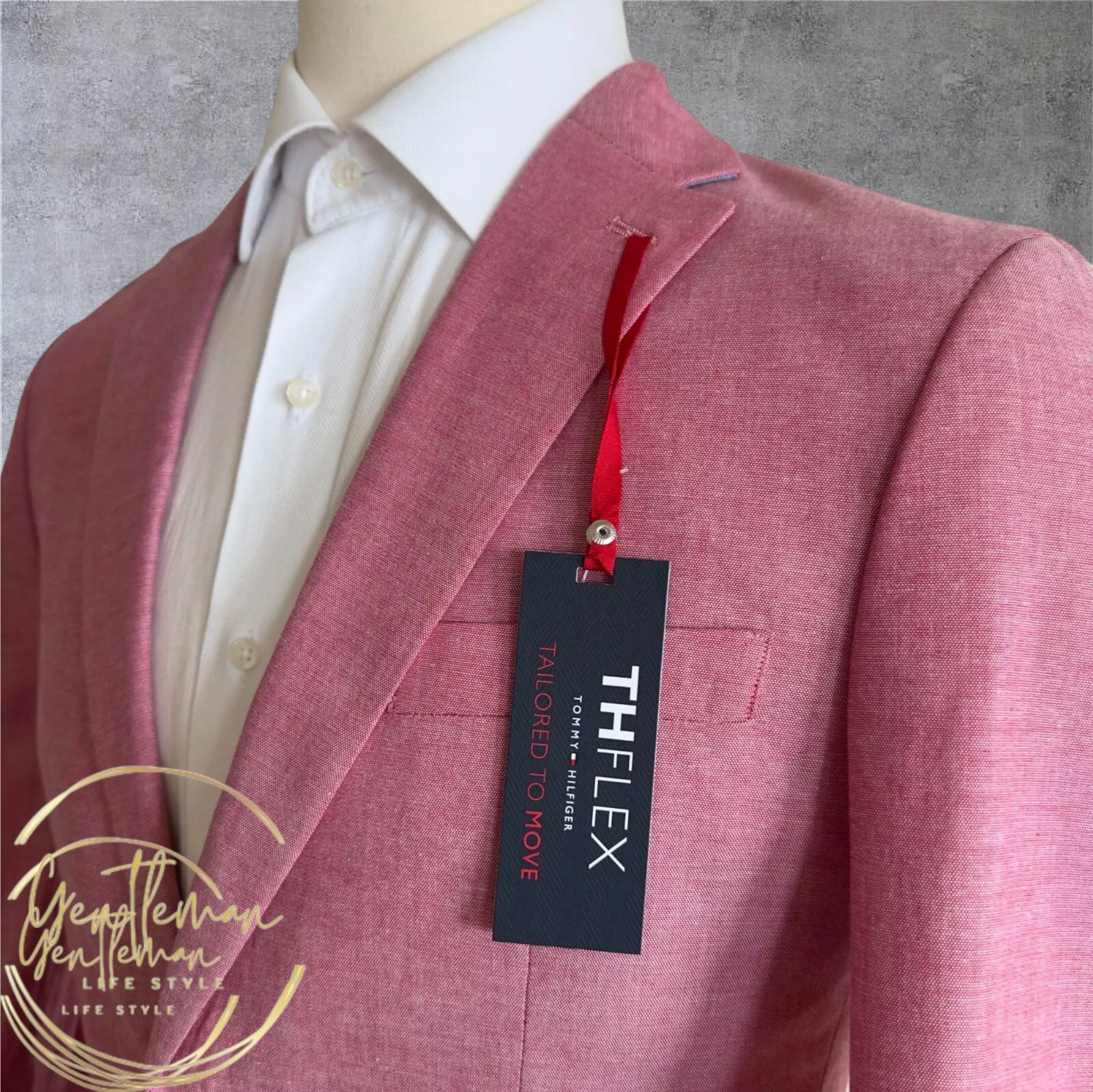 Tommy Hilfiger TOMMY HILFIGER Mens Blazer Sport Coat Jacket 40R Pink Size 38R - 3 Thumbnail