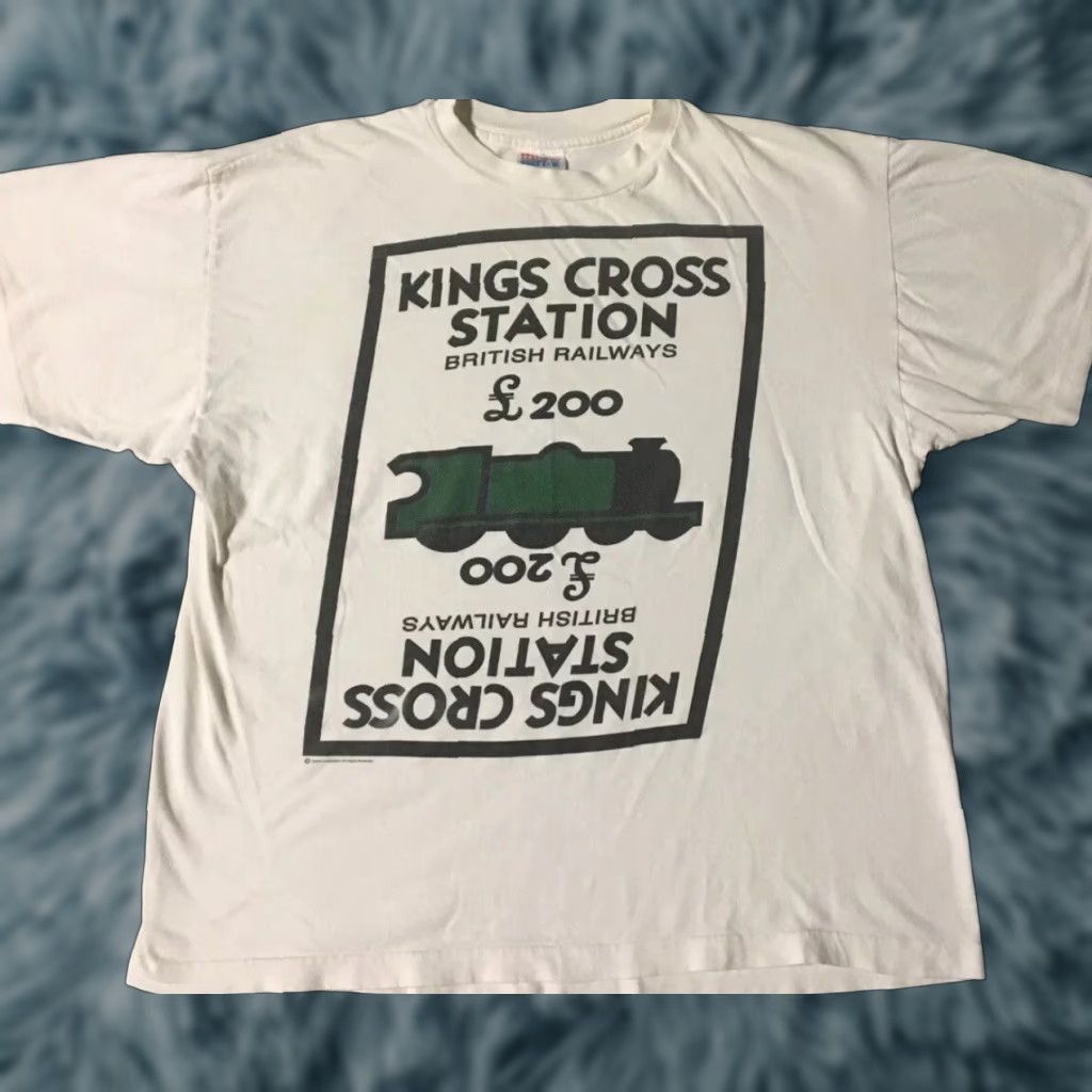 Vintage VINTAGE London Kings Cross Station Shirt Mens M White 90s 80s Train Biker Grunge Single Stitch Baltimore? Size US M / EU 48-50 / 2 - 1 Thumbnail