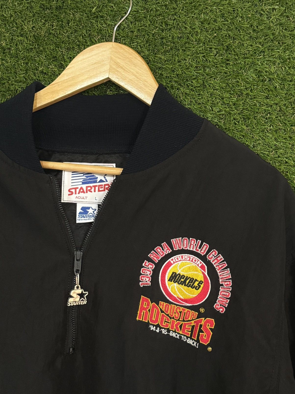 Starter RARE Vintage Houston Rockets NBA 1995 Champion Bomber Black Size US L / EU 52-54 / 3 - 1 Thumbnail