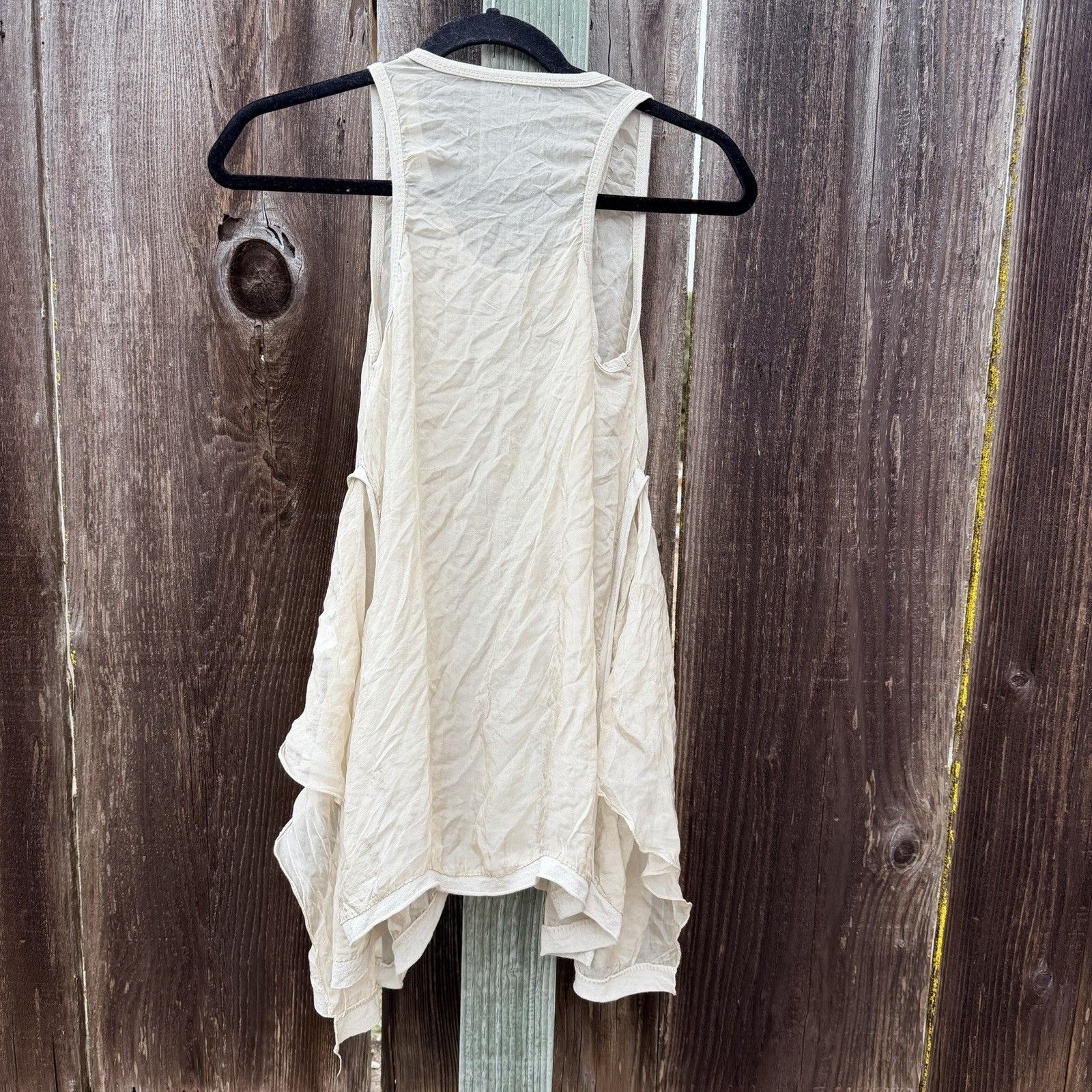 Other Italian Silk Avant Garde Asymmetrical Sheer Tunic Top Beige Size ONE SIZE - 2 Thumbnail