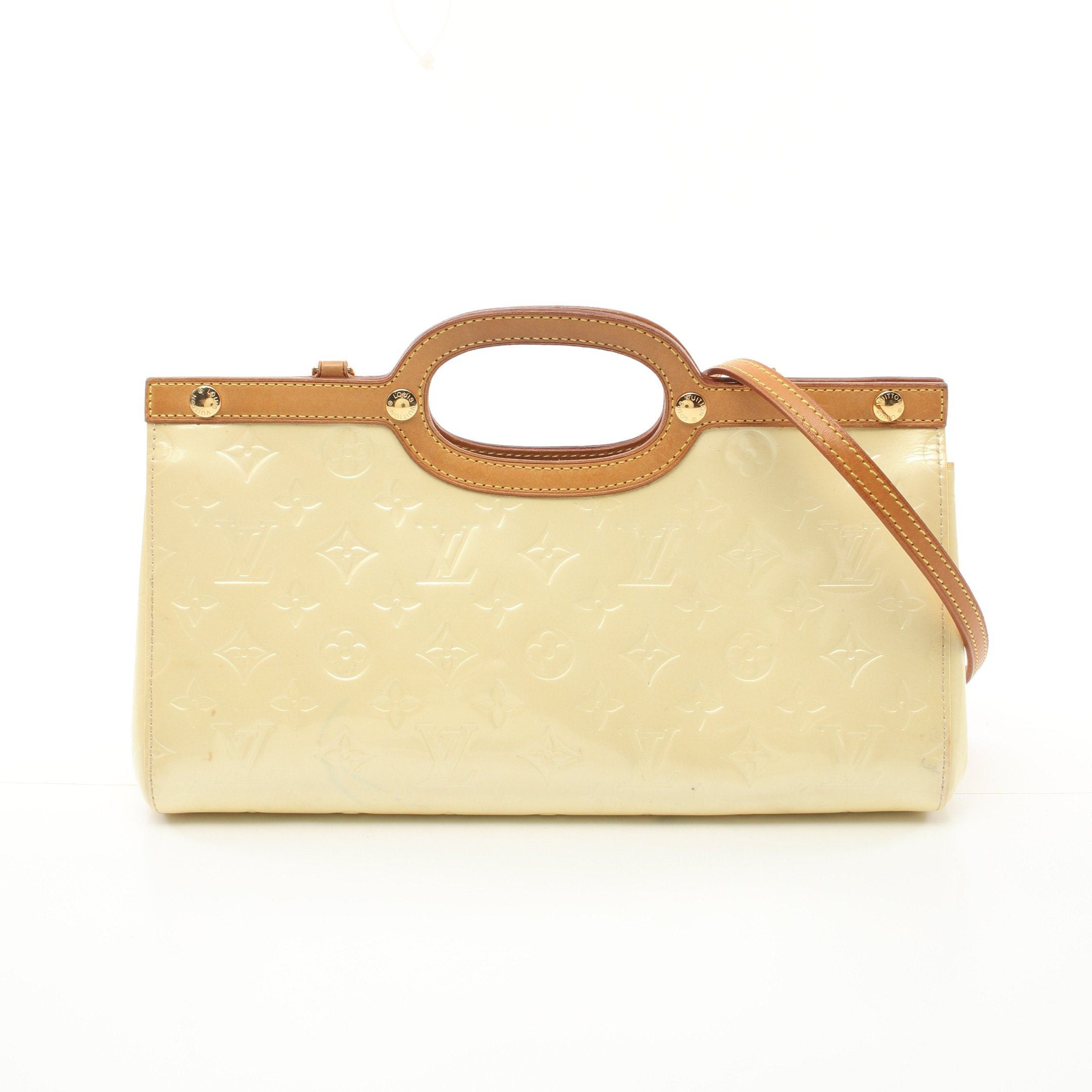image of Louis Vuitton Roxbury Drive Monogram Vernis Noisette Handbag Leather Beige 2Way, Women's