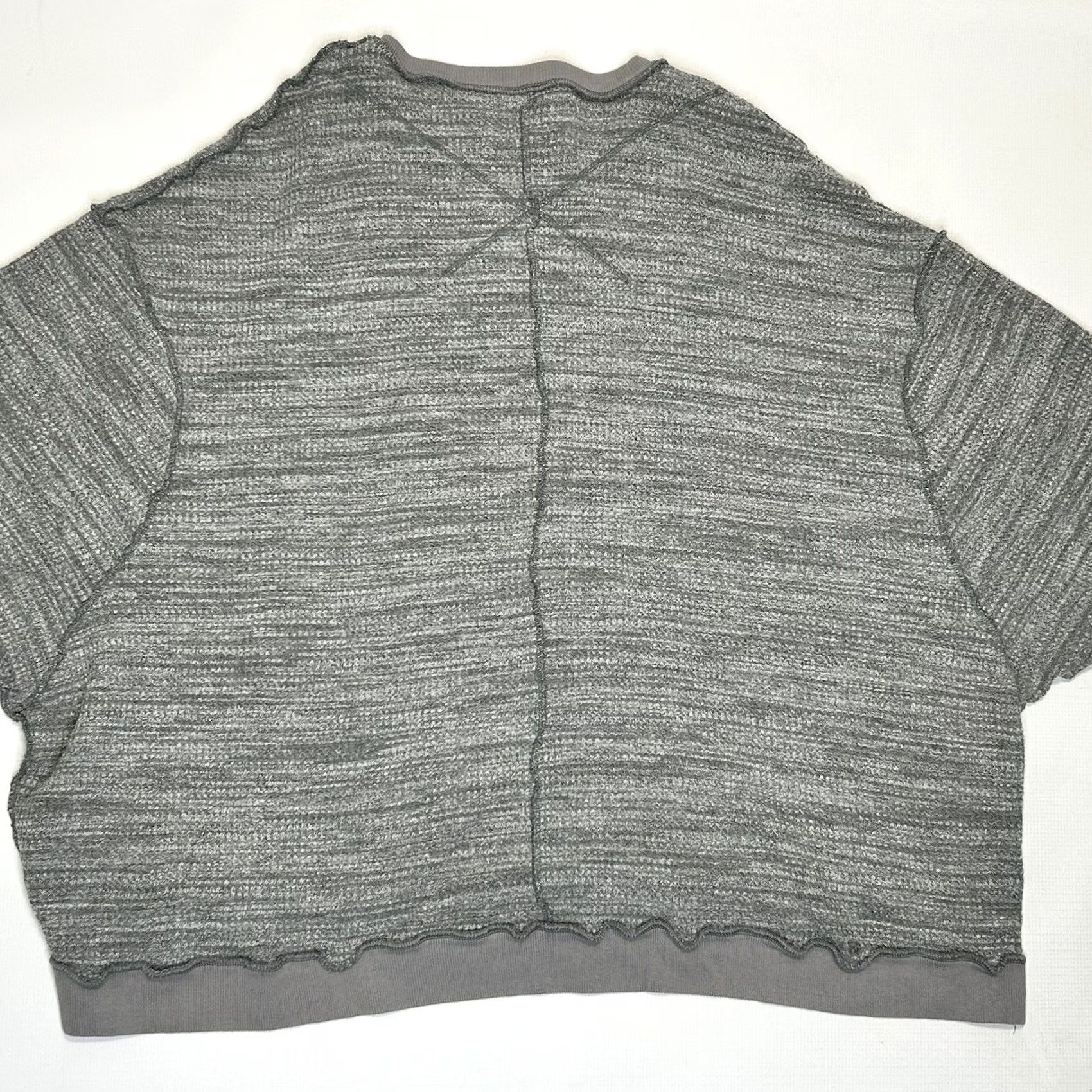 Vintage We the Free People Thermal Waffle Knit Top Shirt Gray Small Oversized Dolman Sleeve Round Neck Blouse Women Fall Winter Bohemian Size S / US 4 / IT 40 - 7 Thumbnail