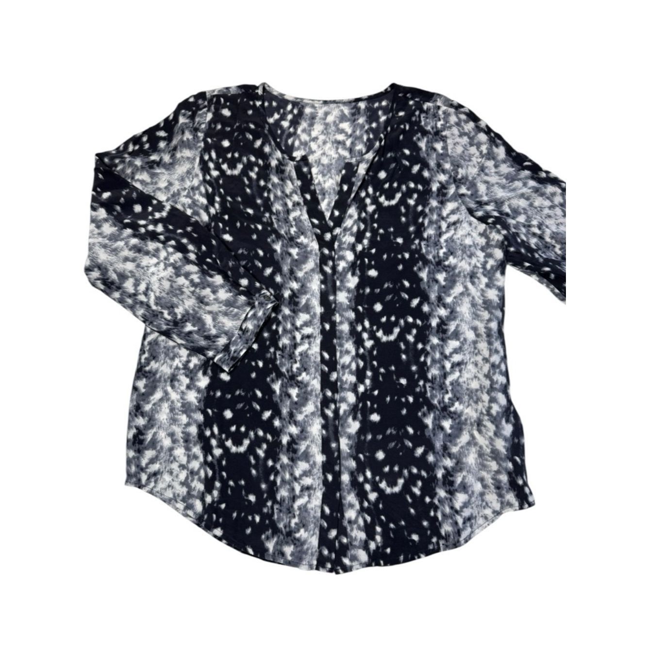 Joie JOIE 100% Silk Snow Owl Animal Print 3/4 Sleeve Blouse Size Size M / US 6-8 / IT 42-44 - 3 Thumbnail