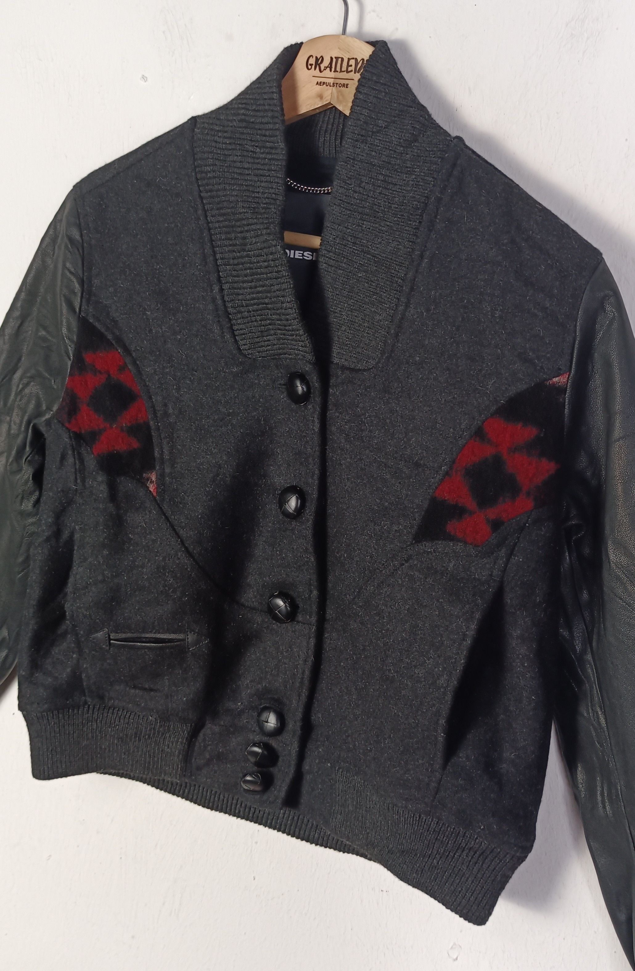 Diesel Vintage Diesel Blouson Leather Wool Varsity Size US M / EU 48-50 / 2 - 4 Thumbnail