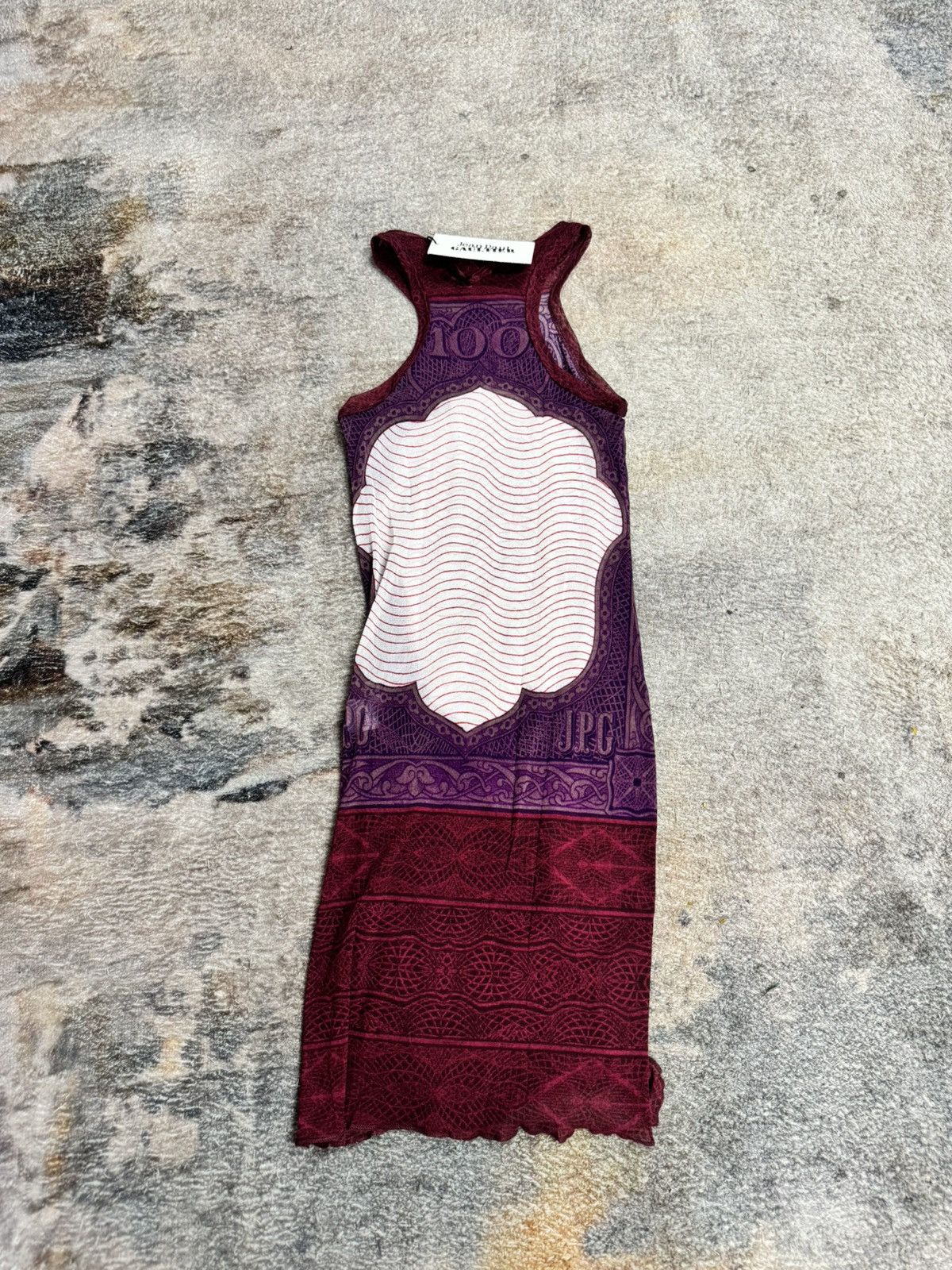 Jean Paul Gaultier Cartouche-print tulle Mini Money Dress Size M / US 6-8 / IT 42-44 - 2 Thumbnail
