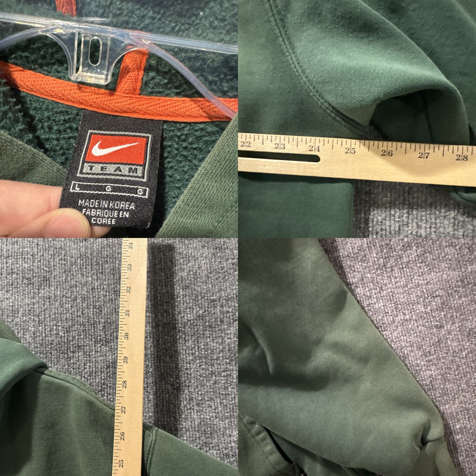 Nike VINTAGE Miami Hurricanes Nike Center Swoosh Faded Green Hoodie Men's Size L Green Pullover Mens L Size US L / EU 52-54 / 3 - 8 Thumbnail