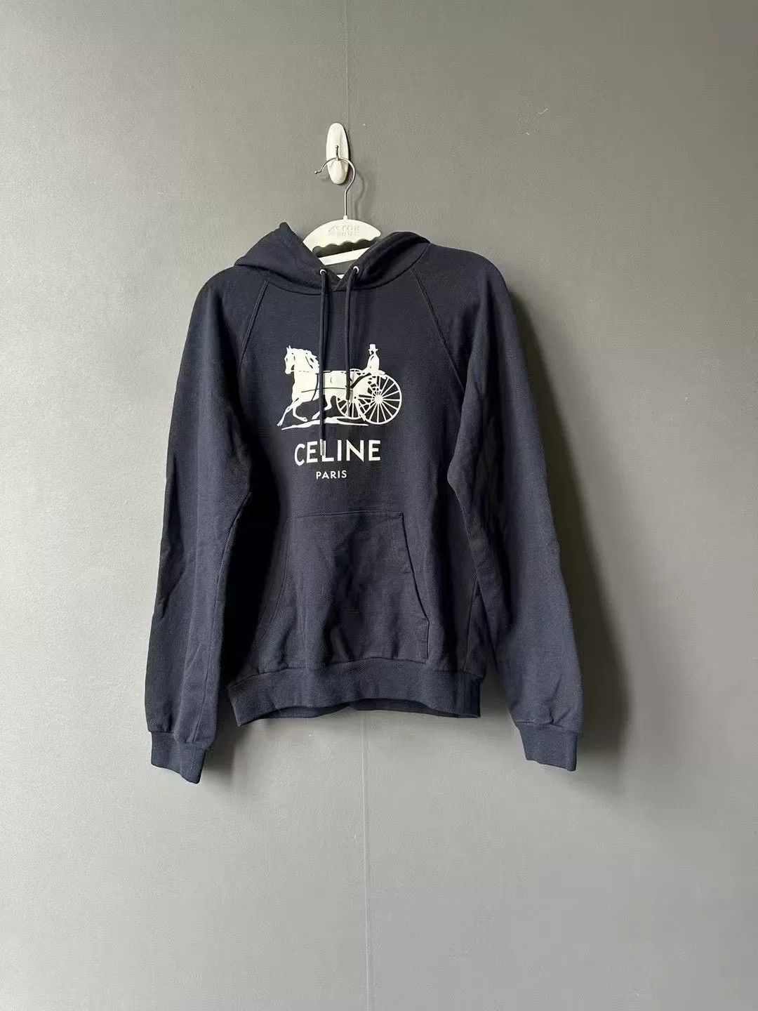 Celine Celine Dark Blue Carriage Logo Hoodie Size US L / EU 52-54 / 3 - 1 Thumbnail