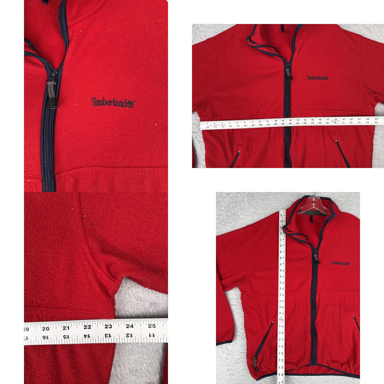 Timberland Timberland Jacket Men L Red Full Zip Pockets Outdoor Hiking Fleece Windbreaker Solid Red Logo Costa Rica Mens Large Size US L / EU 52-54 / 3 - 8 Thumbnail