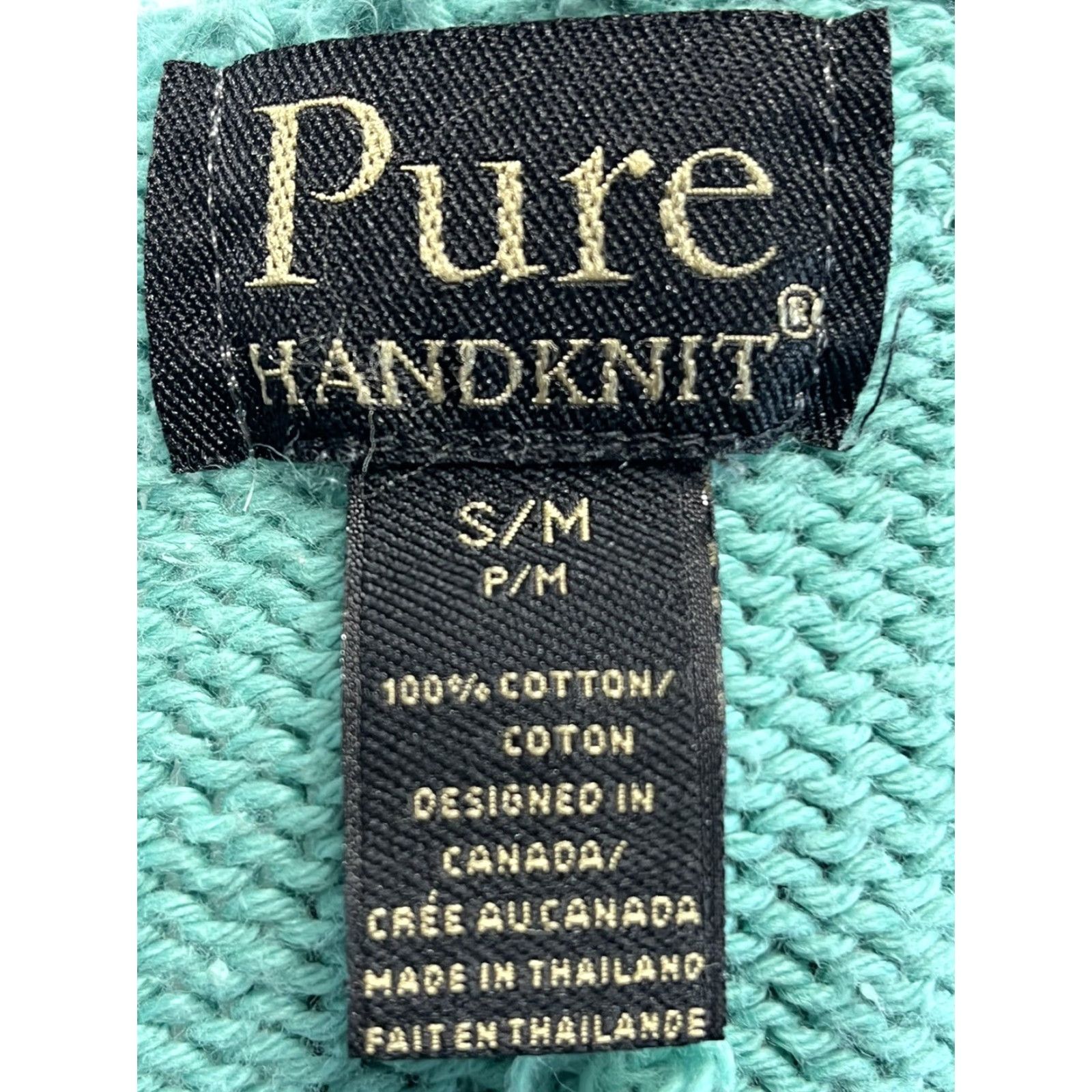 Vintage WOMENS Pure Handknit Oversized Pullover Chunky Sweater S/M Turquoise Casual Knit Size S / US 4 / IT 40 - 5 Thumbnail