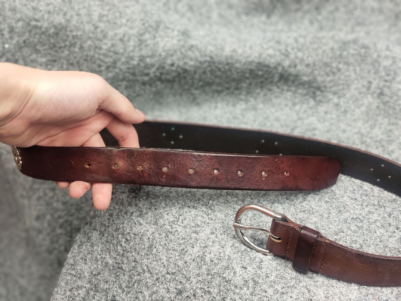 Etro Vintage 90's Leather Brown Belt Etro Cows Logo Y2K Style Size ONE SIZE - 7 Thumbnail